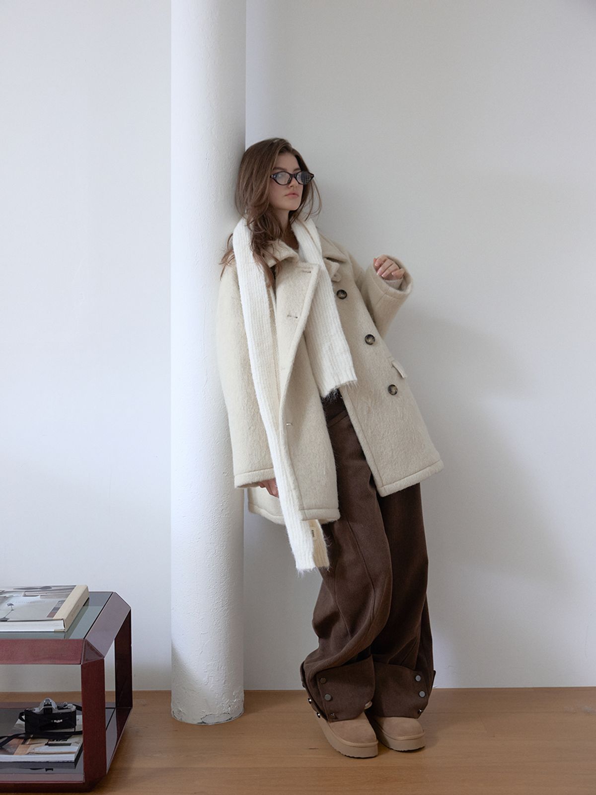 아수라(ASURA) WOOL KNIT MUFFLER (IVORY)