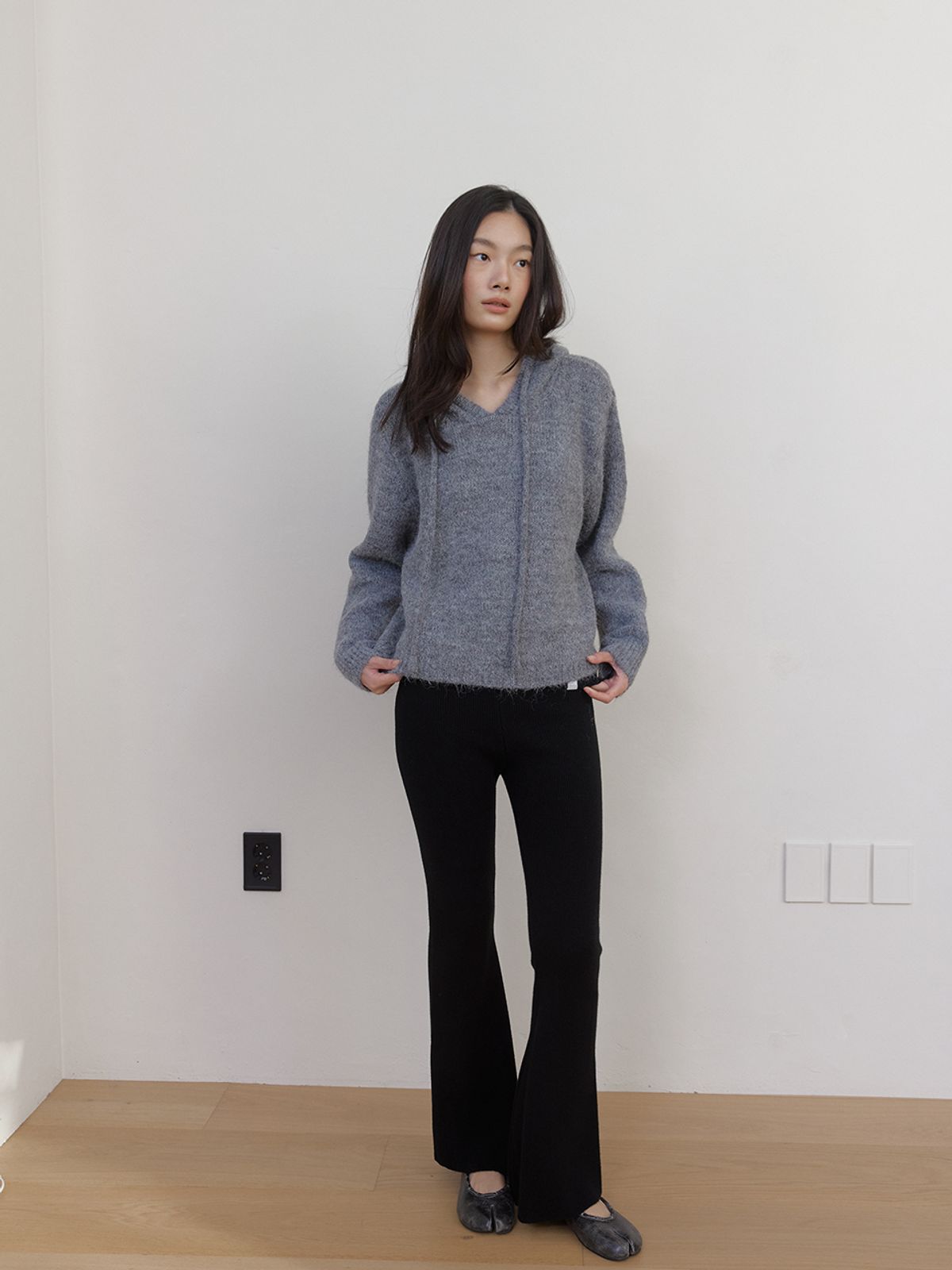 아수라(ASURA) AS BASIC WOOL KNIT HOODY (CHARCOAL)