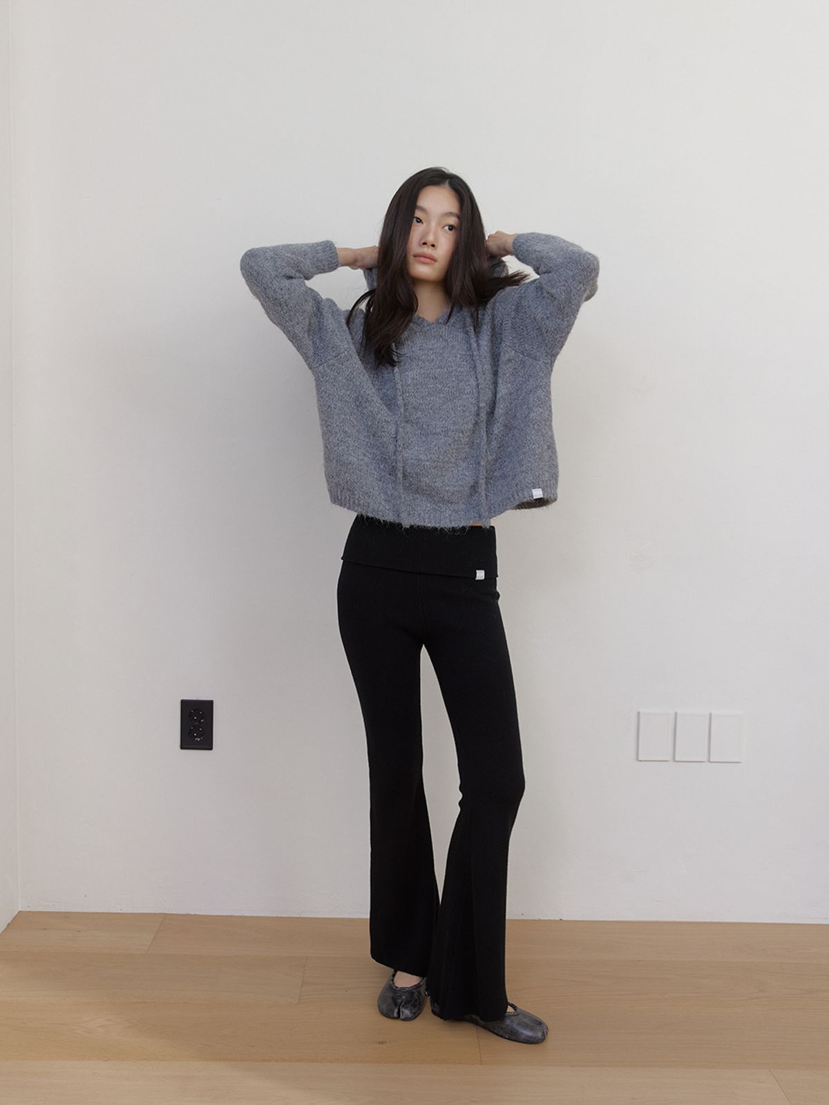 아수라(ASURA) AS BASIC WOOL KNIT HOODY (CHARCOAL)