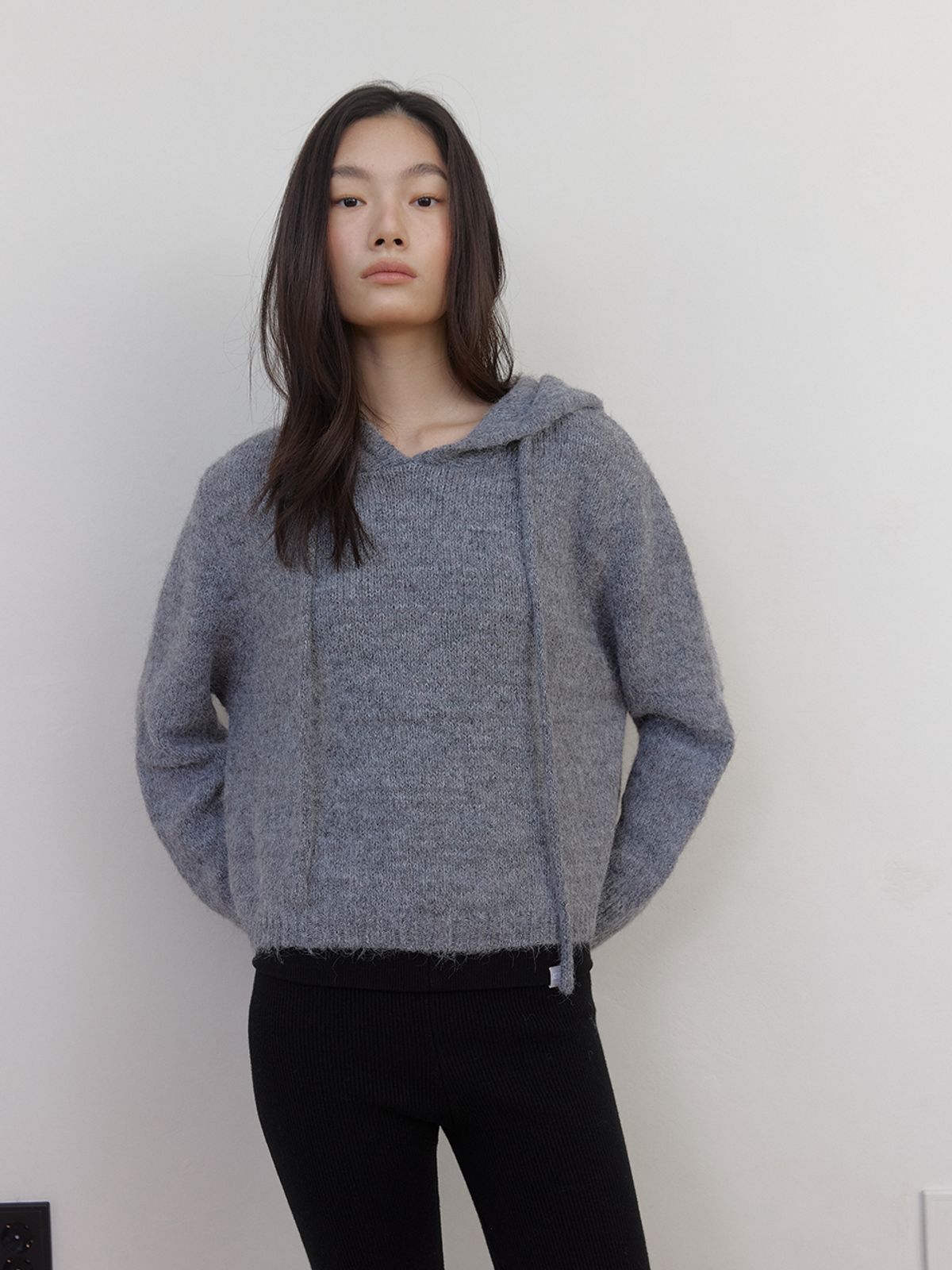 아수라(ASURA) AS BASIC WOOL KNIT HOODY (CHARCOAL)