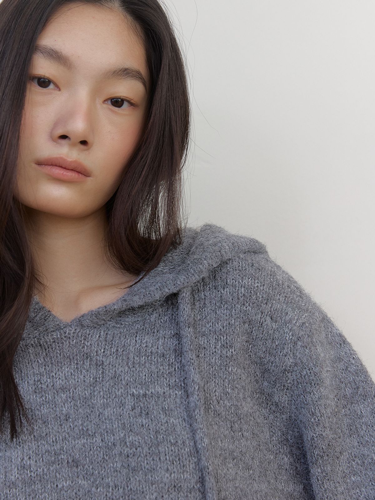 아수라(ASURA) AS BASIC WOOL KNIT HOODY (CHARCOAL)