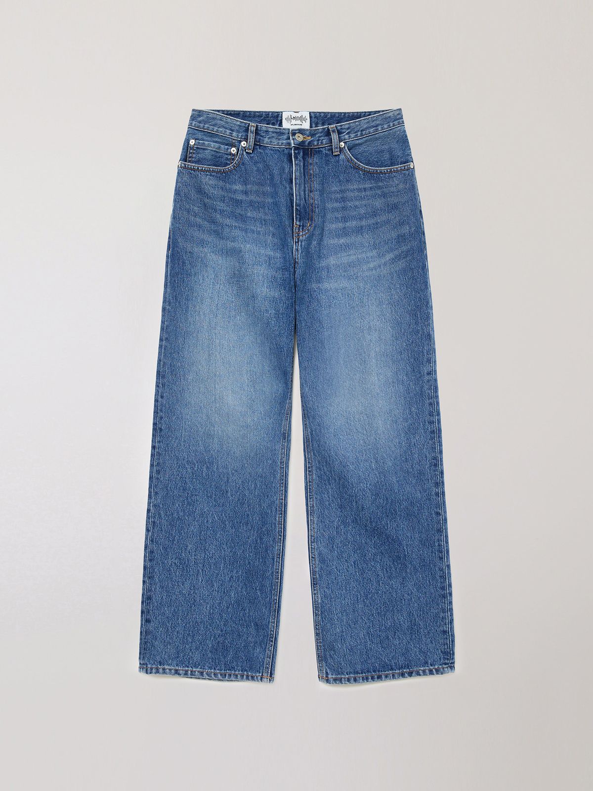 플라비즘(PLAVISM) Regular Washed Denim - Indigo Blue