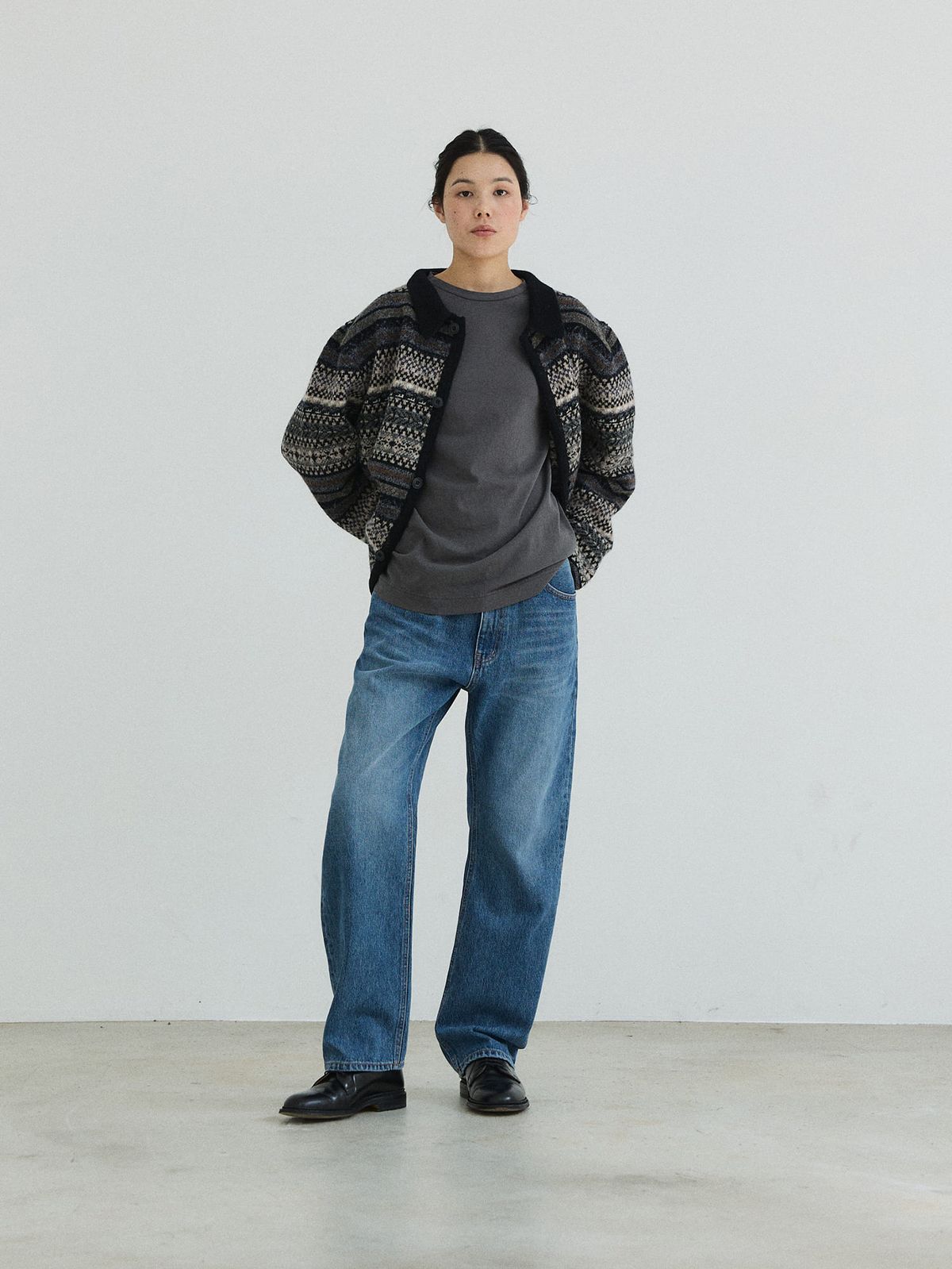 플라비즘(PLAVISM) Regular Washed Denim - Indigo Blue