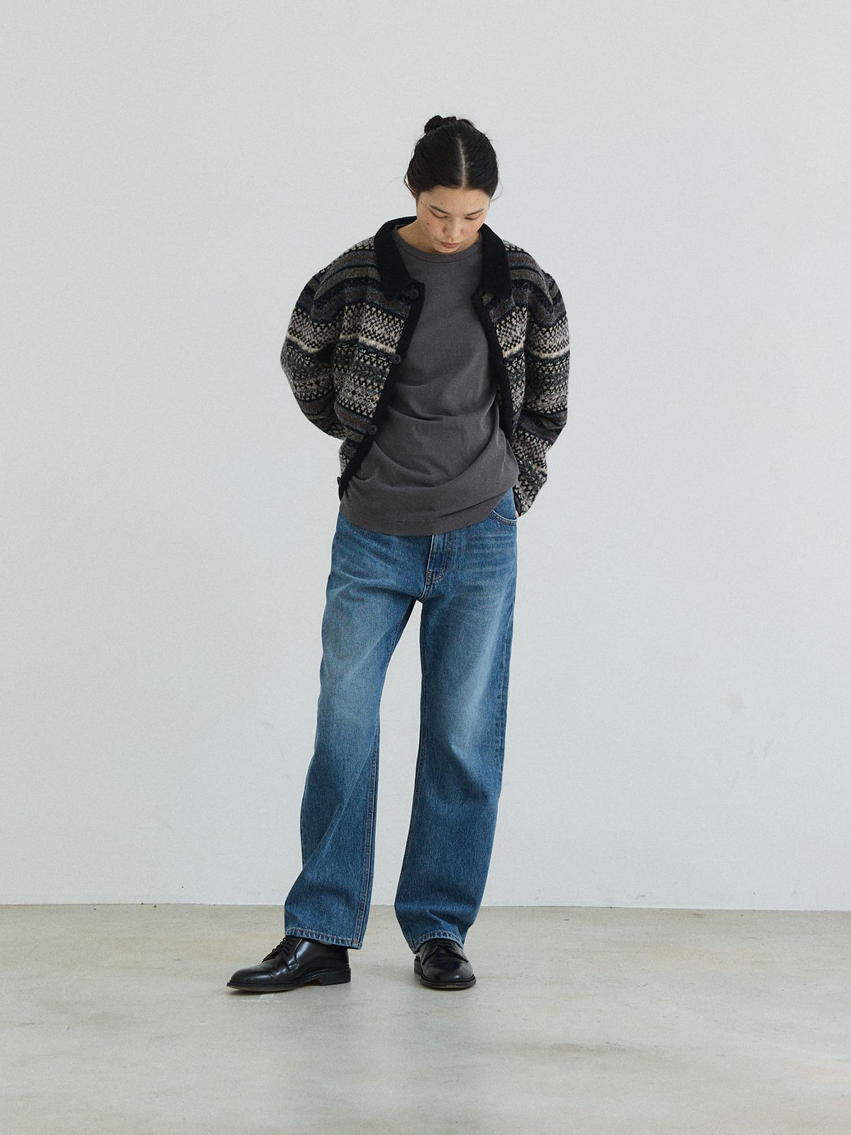 플라비즘(PLAVISM) Regular Washed Denim - Indigo Blue