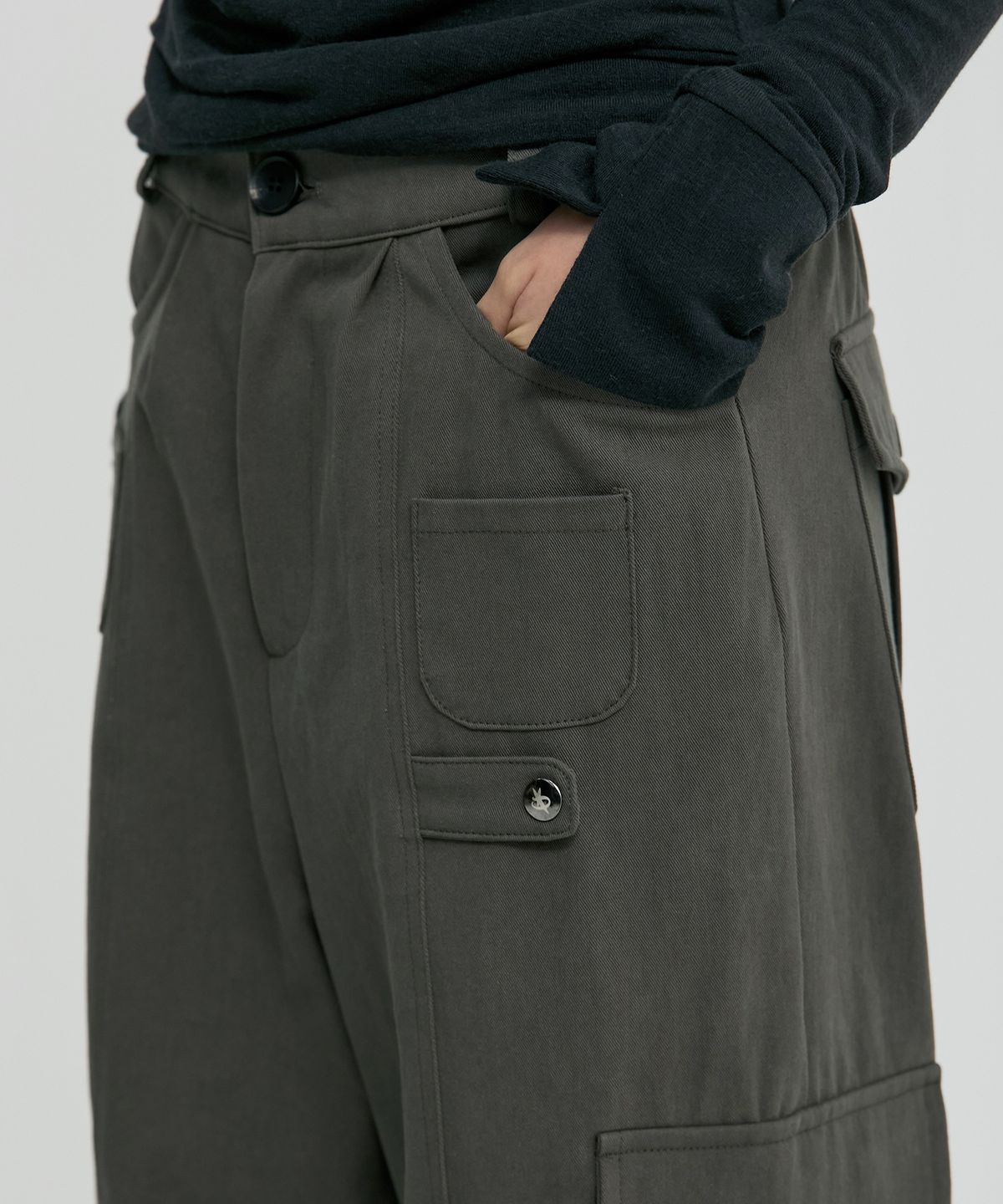 플레어업(FLAREUP) Wide Cargo Pants (FL-262_Grayish Khaki)