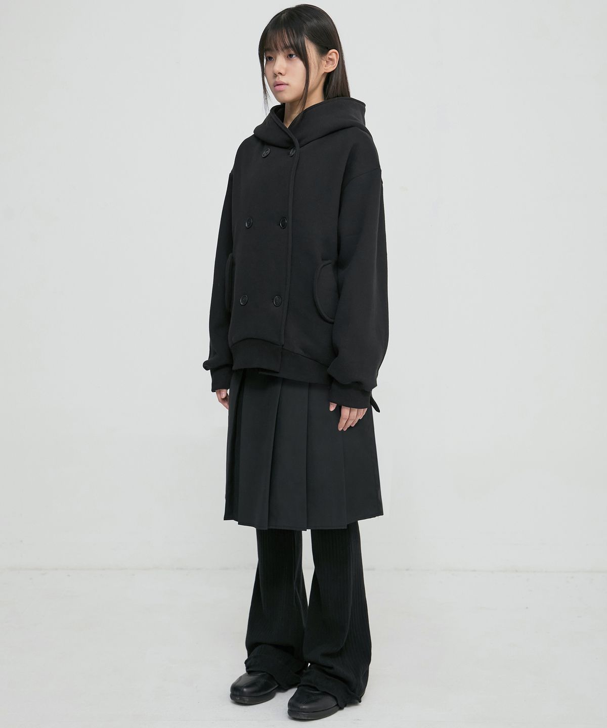 플레어업(FLAREUP) Double Hoodie (FL-101_Black)