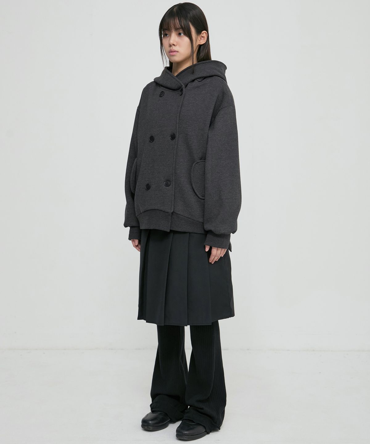 플레어업(FLAREUP) Double Hoodie (FL-101_Charcoal)