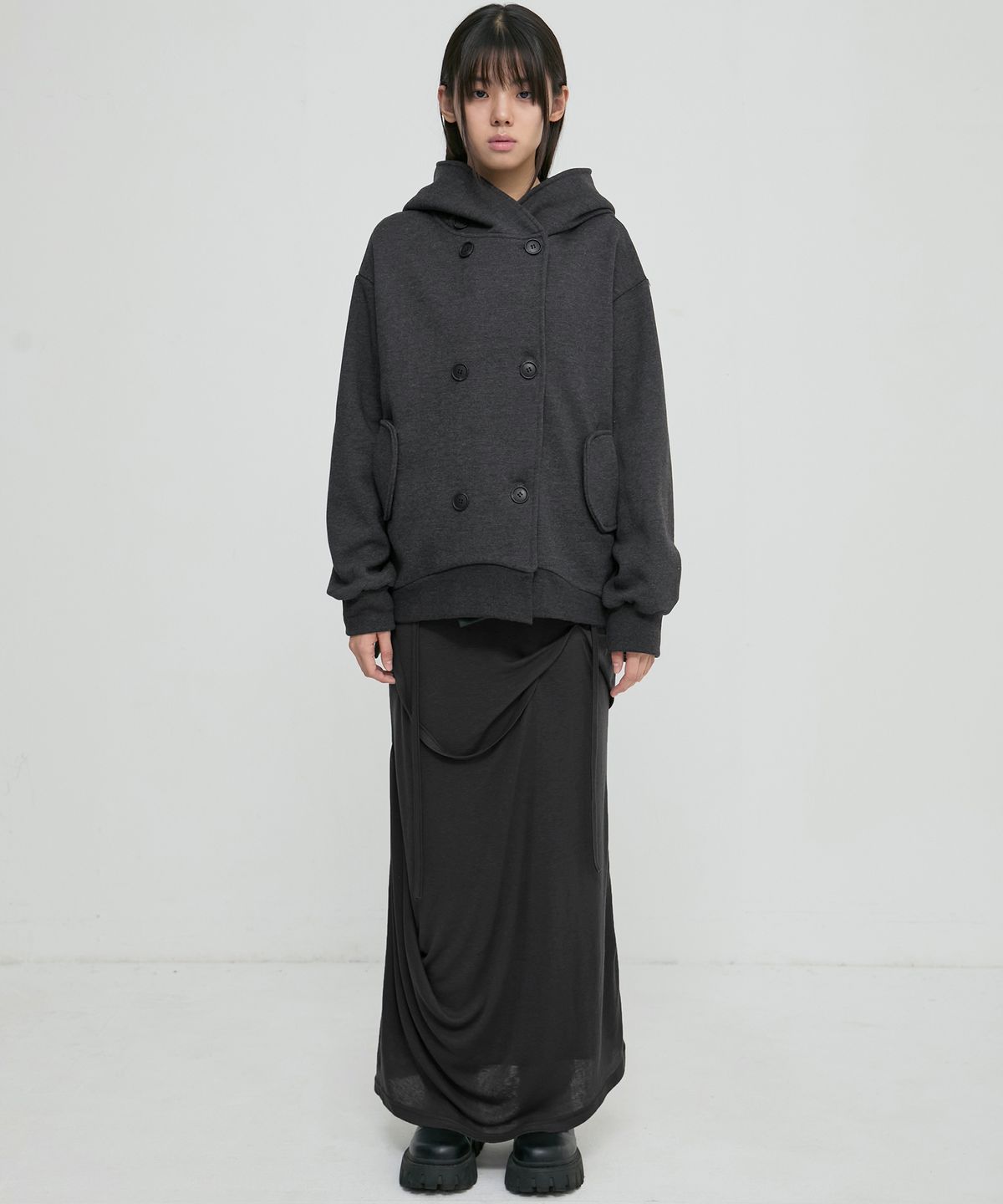 플레어업(FLAREUP) Double Hoodie (FL-101_Charcoal)