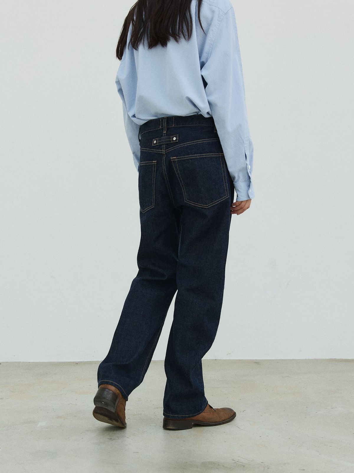 플라비즘(PLAVISM) Regular Washed Denim - Raw Indigo