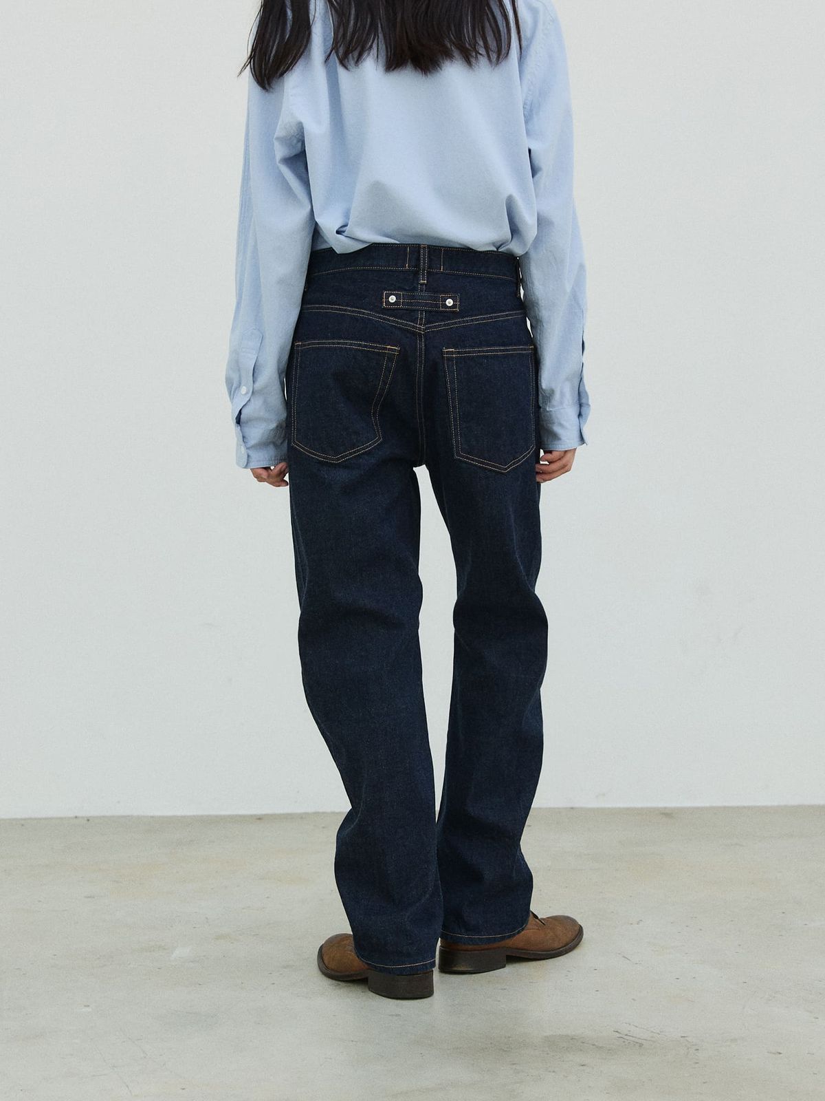 플라비즘(PLAVISM) Regular Washed Denim - Raw Indigo