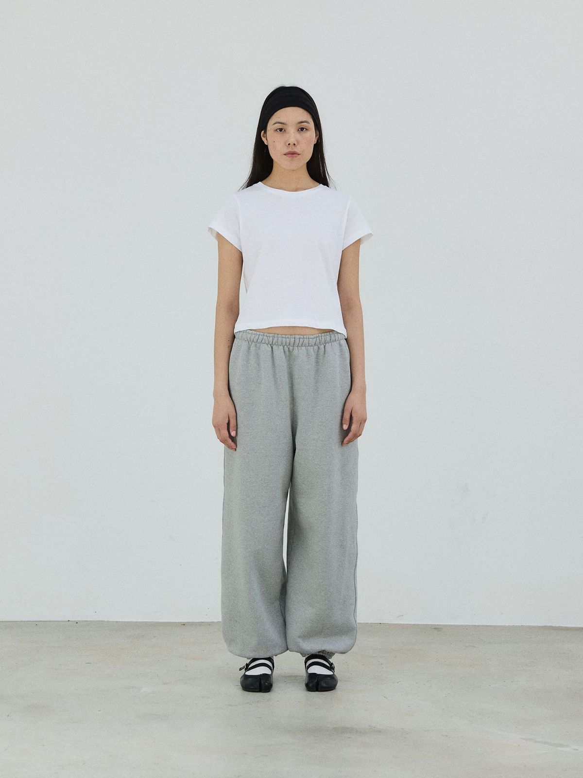 플라비즘(PLAVISM) Washed Relaxed Sweatpants - Heather Grey