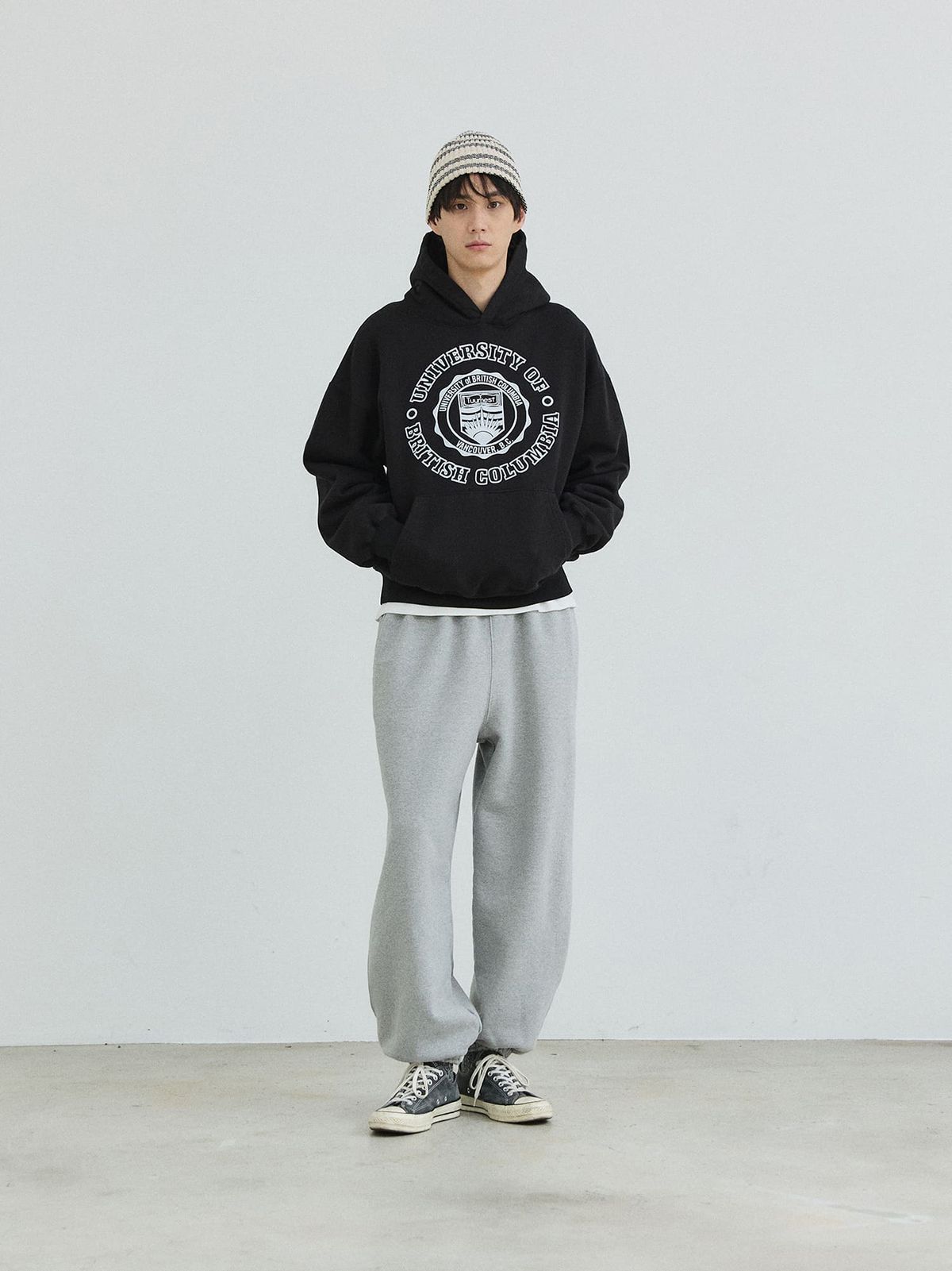 플라비즘(PLAVISM) Washed Relaxed Sweatpants - Heather Grey