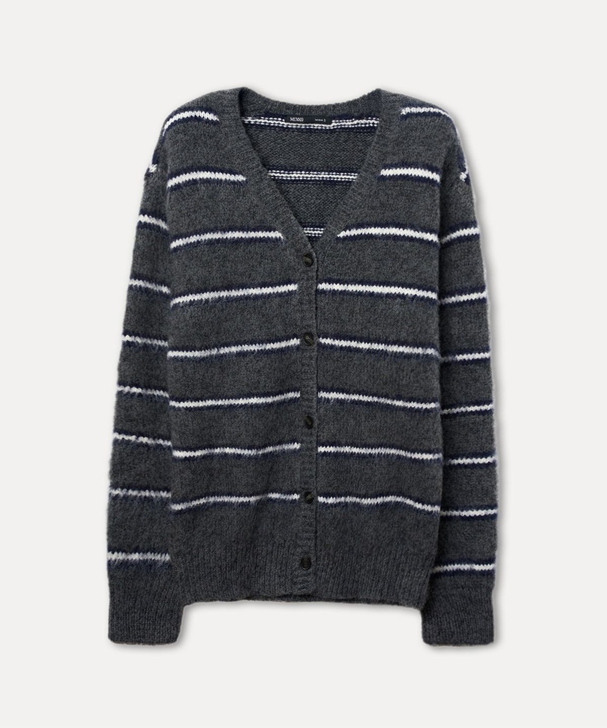 미쏘(MIXXO) [울블렌드] 헤어리 스트라이프 가디건_MIWCKFV09T