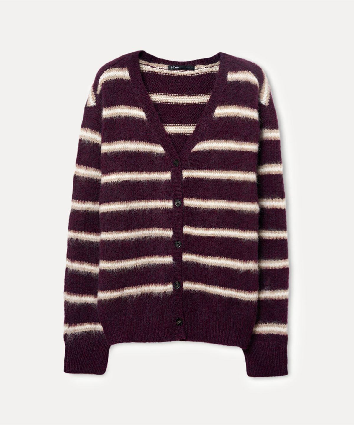 미쏘(MIXXO) [울블렌드] 헤어리 스트라이프 가디건_MIWCKFV09T