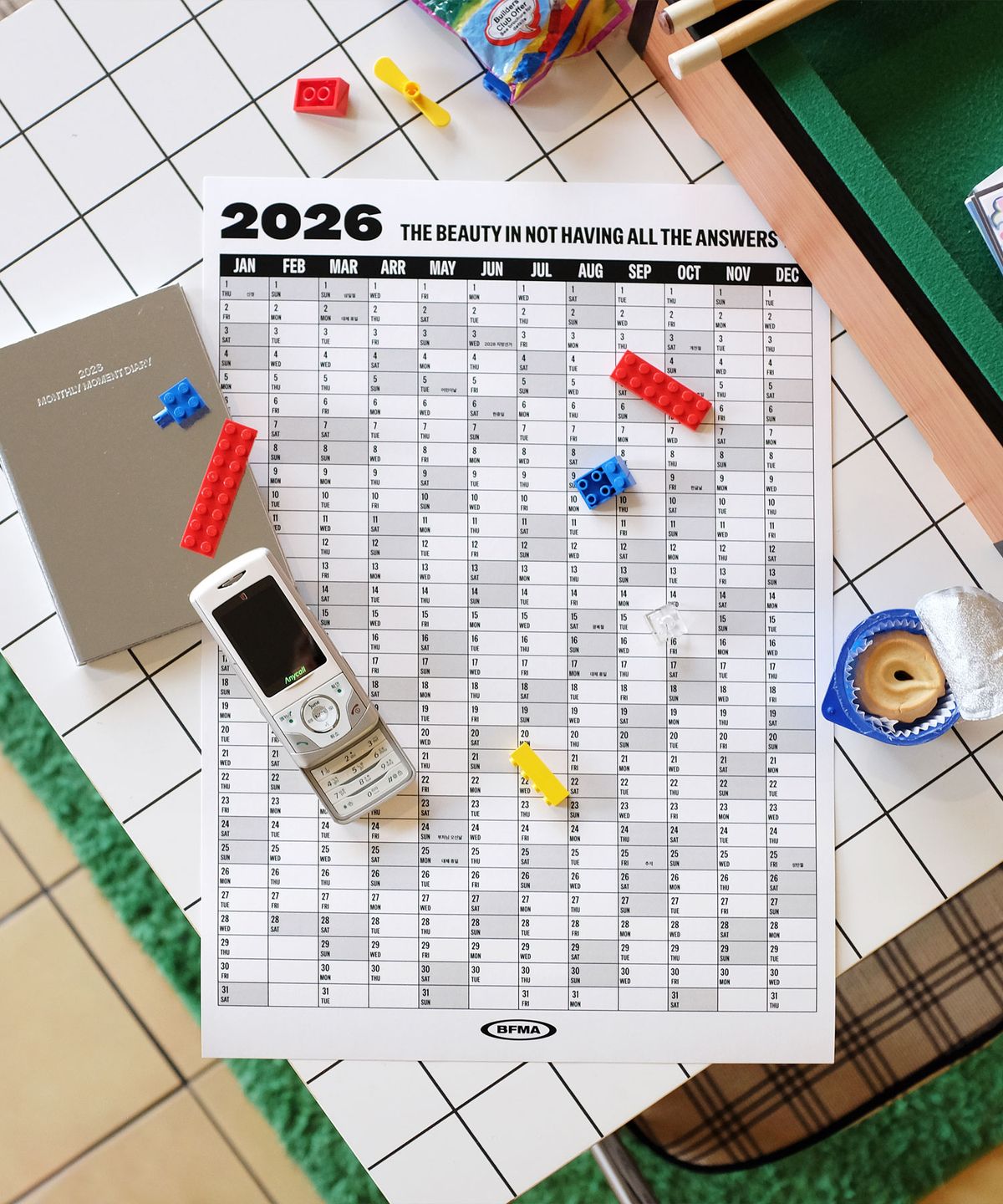 벌룬프렌즈(BALLOON FRIENDS) [2set] BFMA 2026 캘린더 A3 포스터 (옐로우 / 실버블랙)