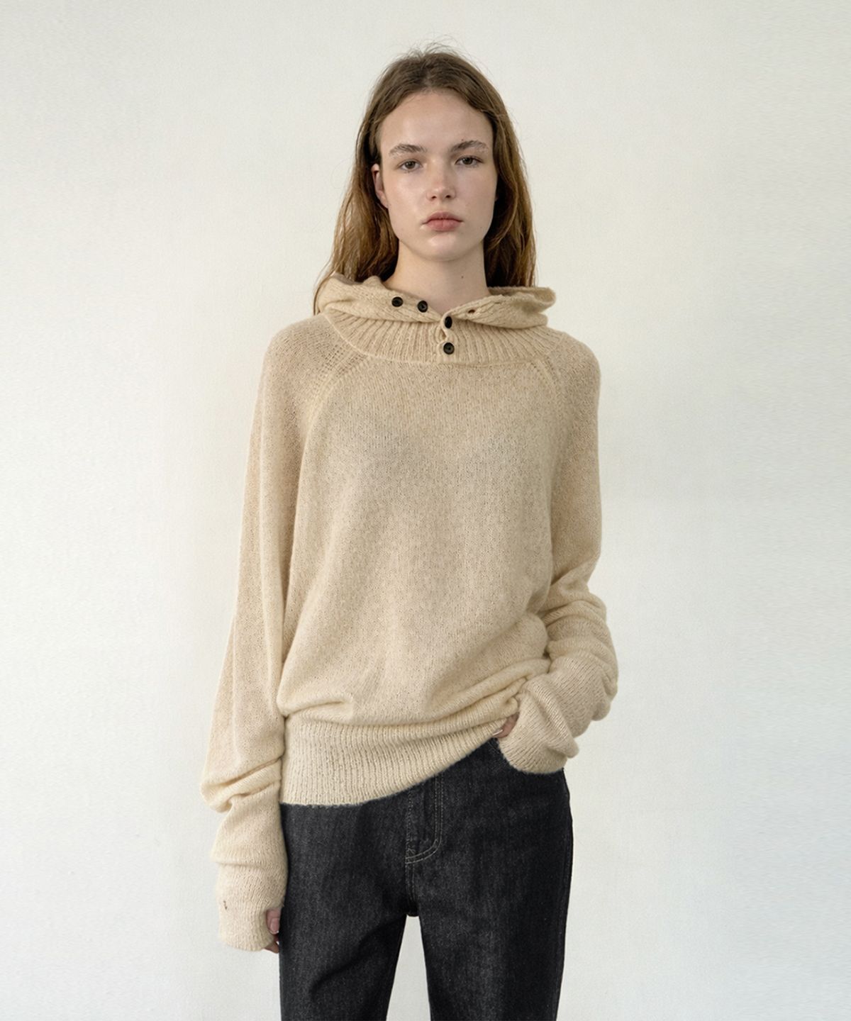 위메농(OUI MAIS NON) Mohair hoodie knit