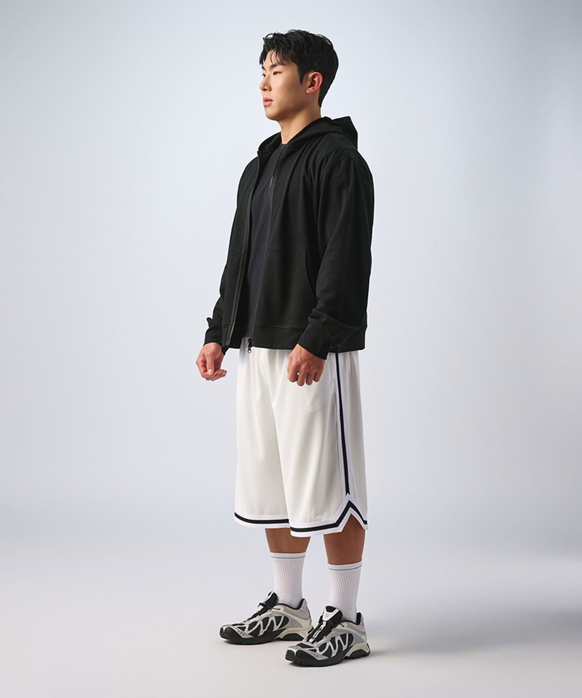 무신사 스탠다드 스포츠(MUSINSA STANDARD SPORTS) 코튼메쉬 루즈핏 후드집업 (3color)