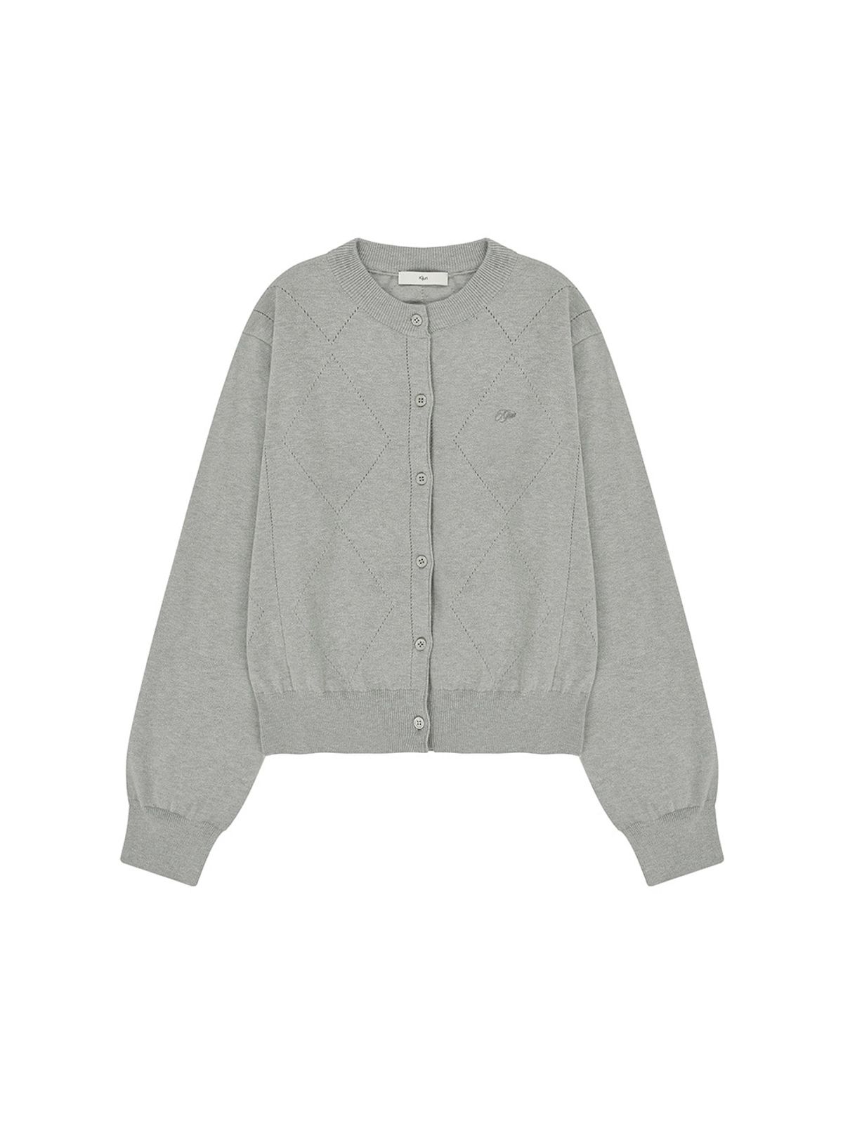 기준(KIJUN) Soft Punching Cardigan Melange Grey