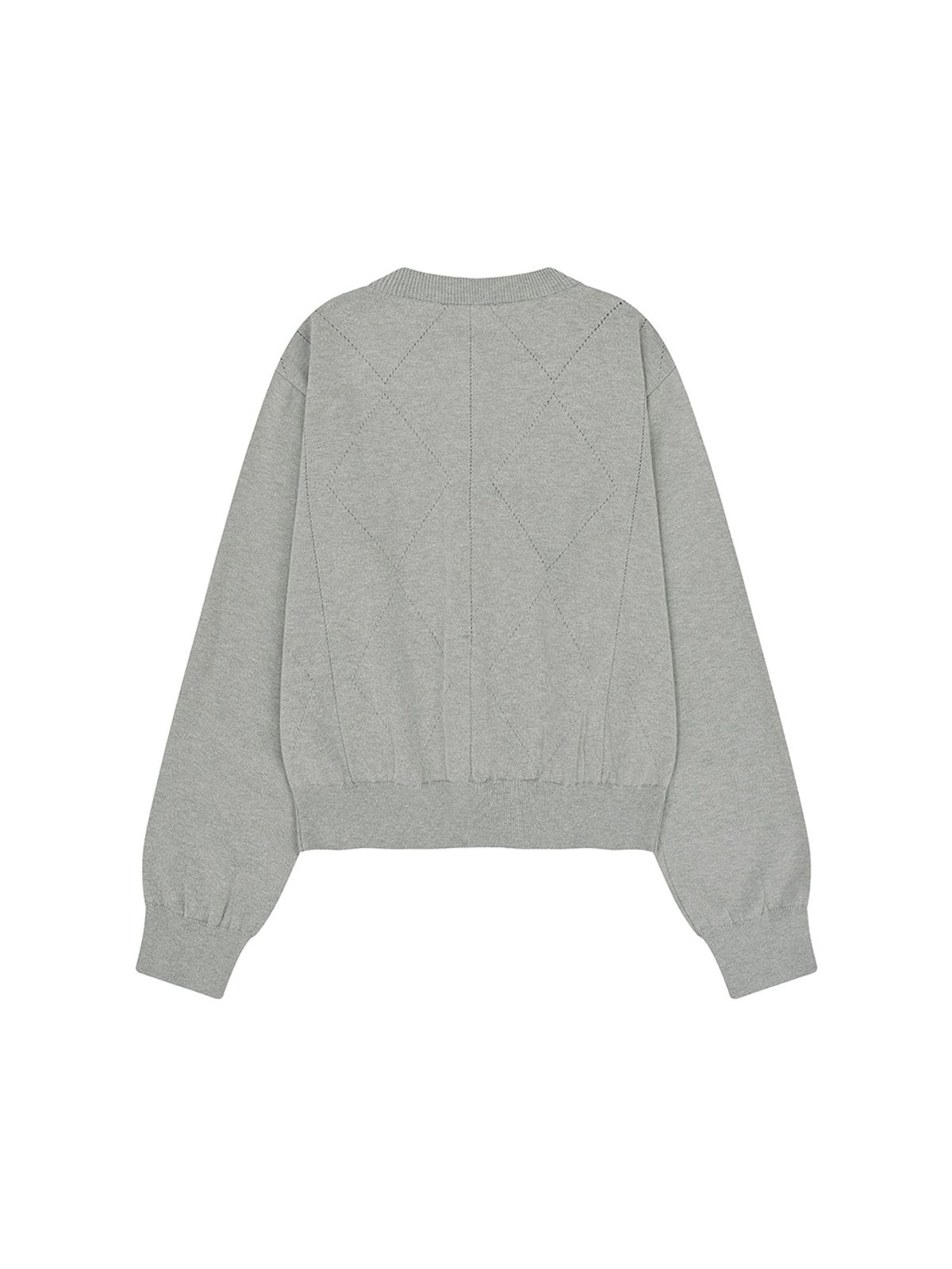 기준(KIJUN) Soft Punching Cardigan Melange Grey
