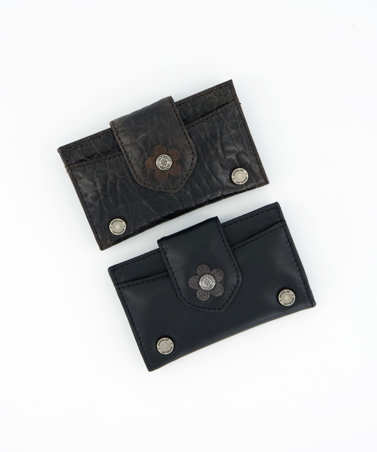 시월107(SIWL107) Fleur Card Wallet (Chocolate)