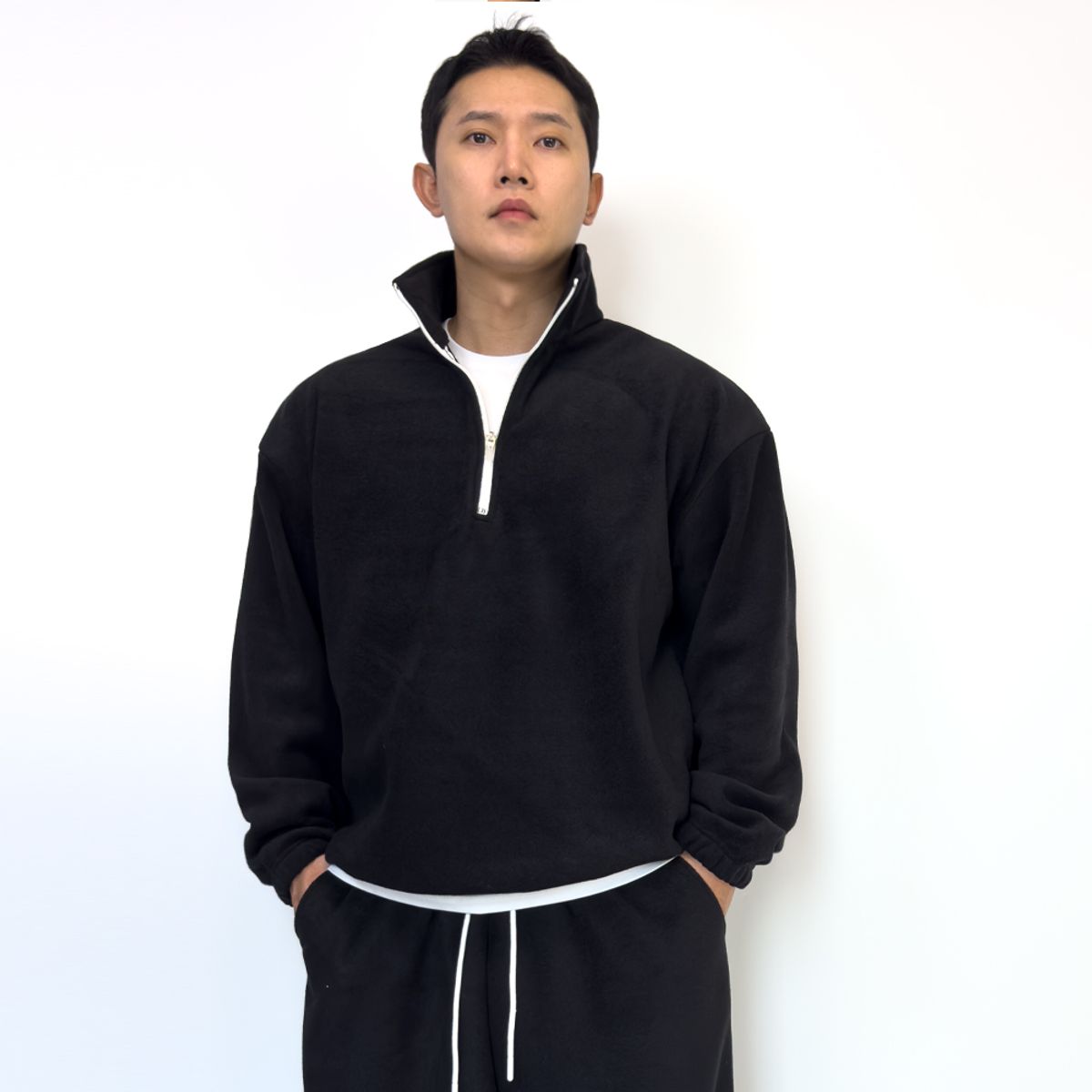 파시엔시아(PACIENCIA) 오버핏 플리스 하프 집업