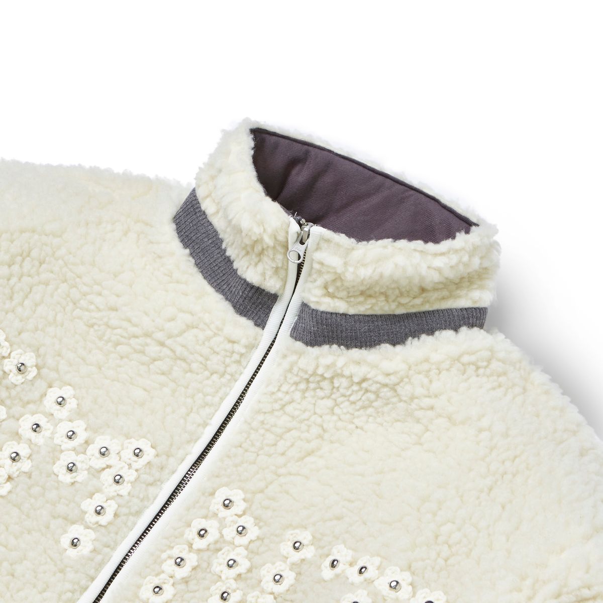가먼츠팹(GARMENTS FAB) Flower Crochet Sherpa Jacket (CREAM)