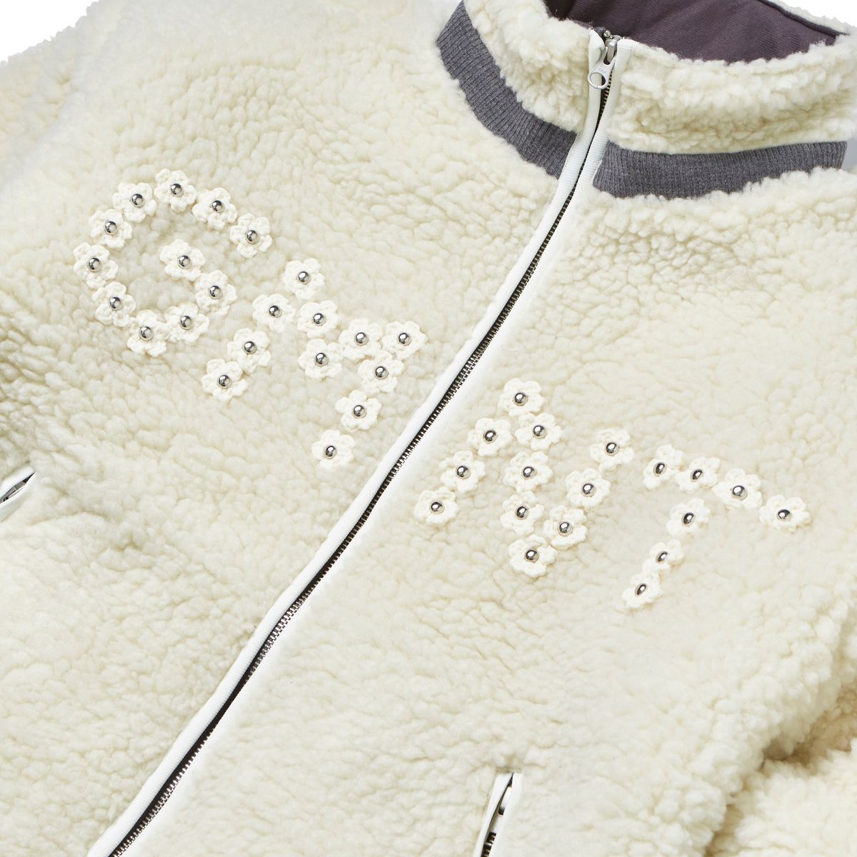 가먼츠팹(GARMENTS FAB) Flower Crochet Sherpa Jacket (CREAM)