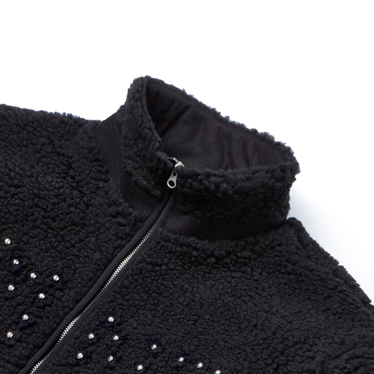 가먼츠팹(GARMENTS FAB) Flower Crochet Sherpa Jacket (BLACK)