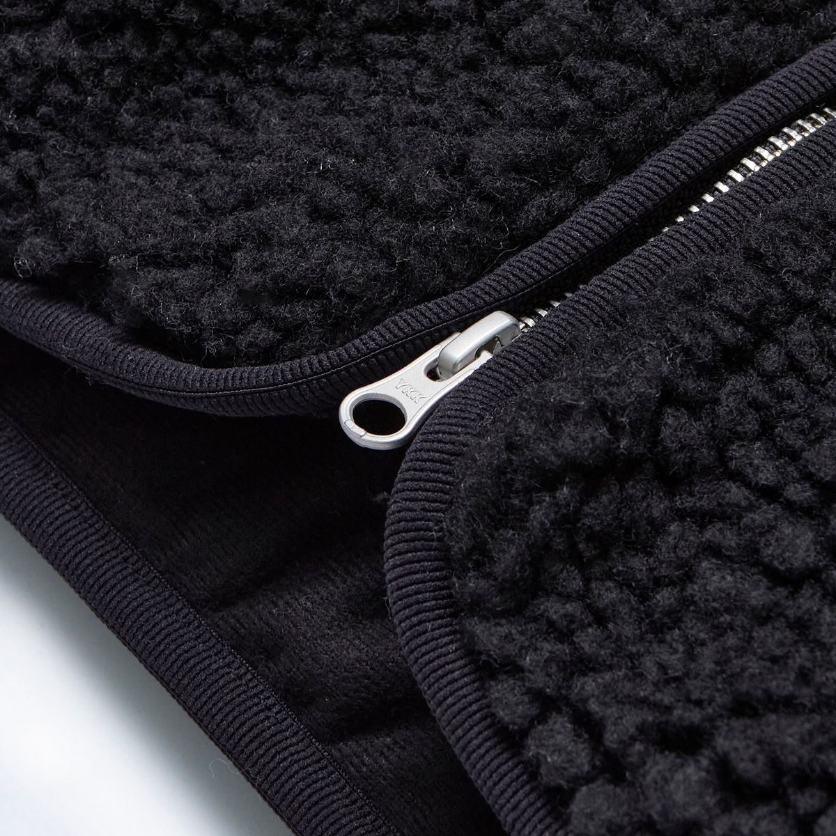가먼츠팹(GARMENTS FAB) Flower Crochet Sherpa Jacket (BLACK)