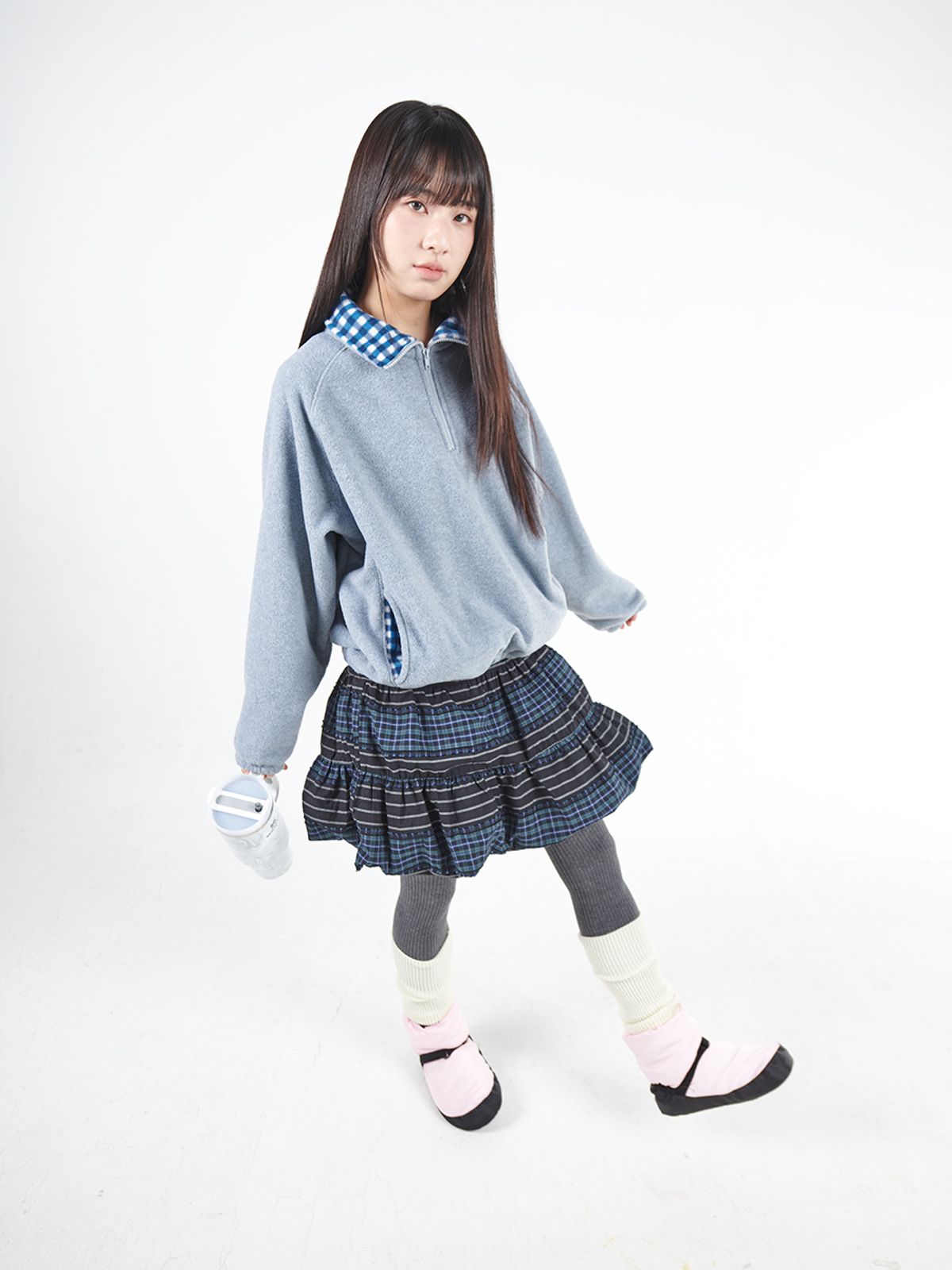 무음(MUWM) 더블 플리스 아노락 Double Fleece Anorak (Blue Gray)