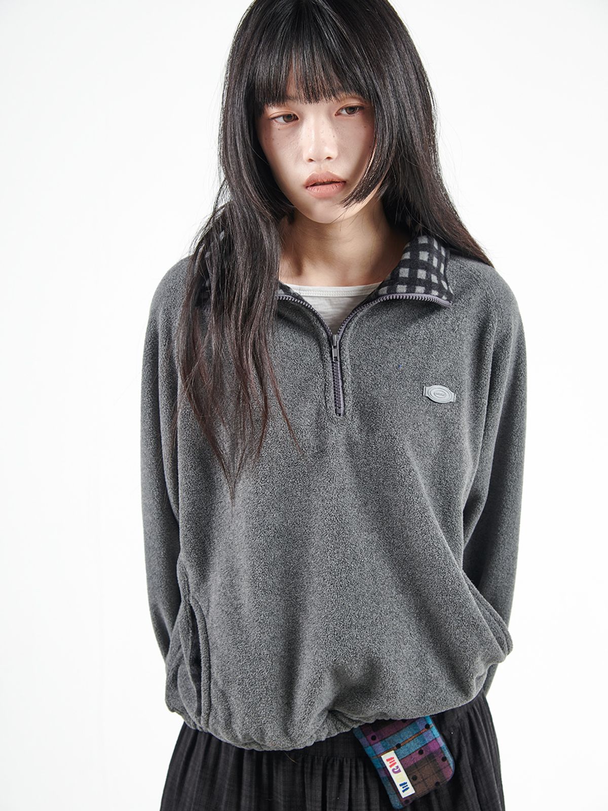무음(MUWM) 더블 플리스 아노락 Double Fleece Anorak (Charcoal Black)