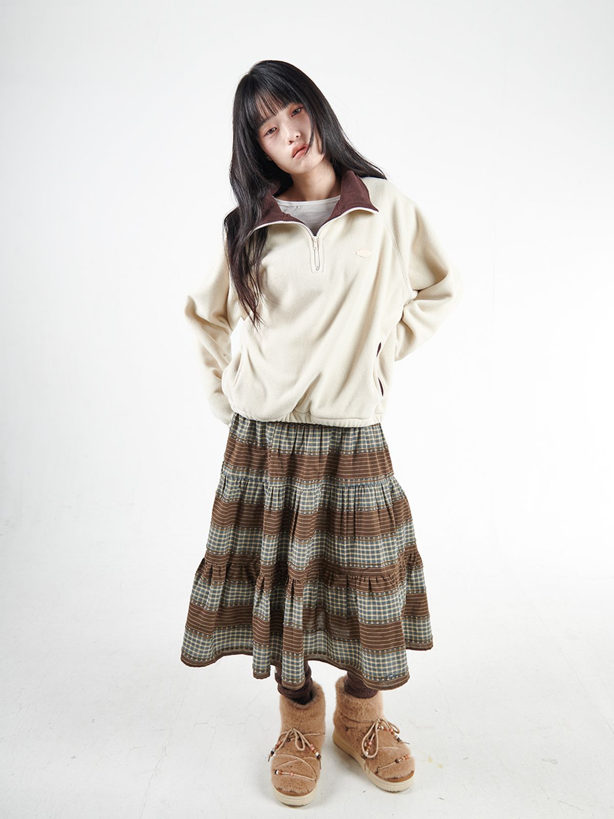 무음(MUWM) 더블 플리스 아노락 Double Fleece Anorak (Ivory)