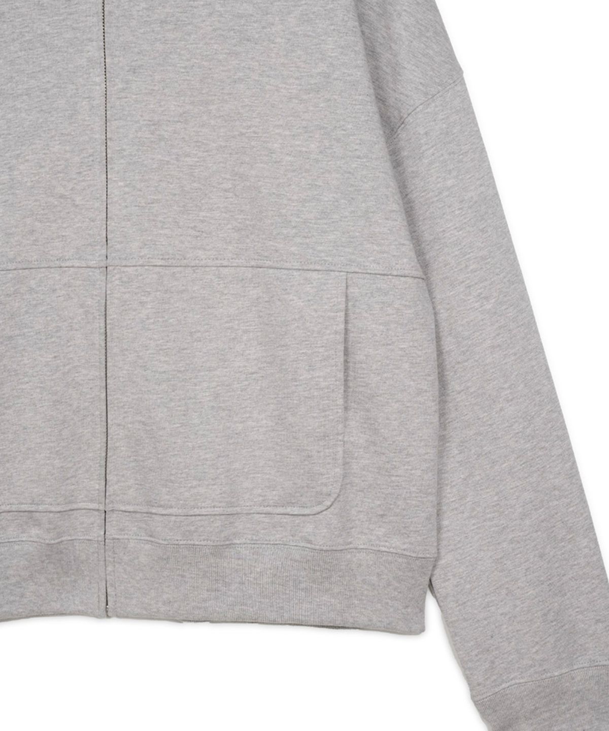 구보(GUVO) Light-duty zip-up hoodie, melange-grey