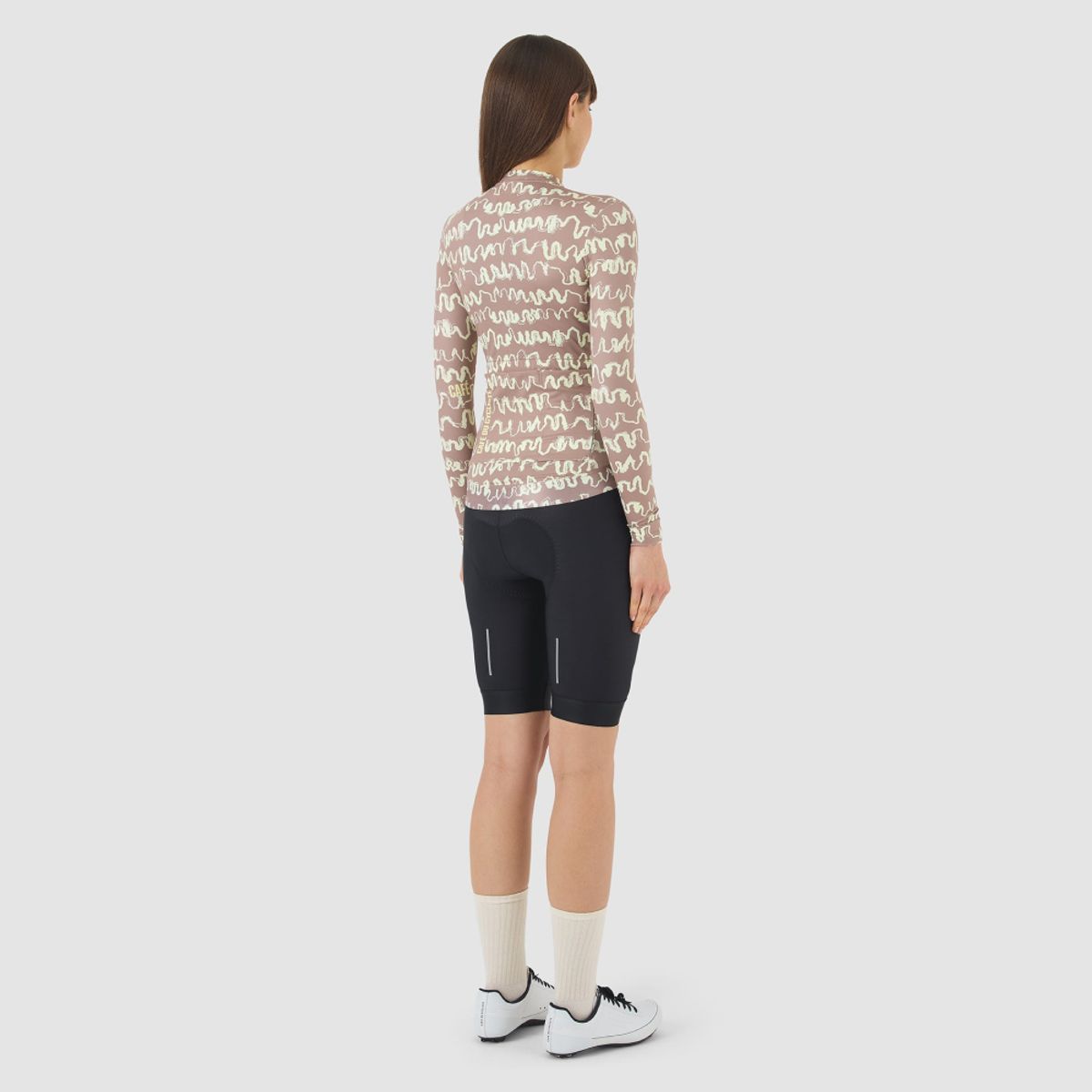 카페 드 사이클리스트(CAFE DU CYCLISTE) 콘스탄스 레이스 긴팔 져지 오이스터 그레이 나폴리 옐로우 여성
