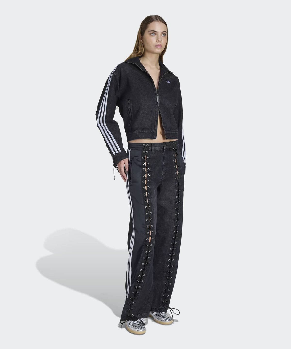 아디다스(ADIDAS) 데님 파이어버드 레이싱 트랙 팬츠 - 블랙 / KS3878