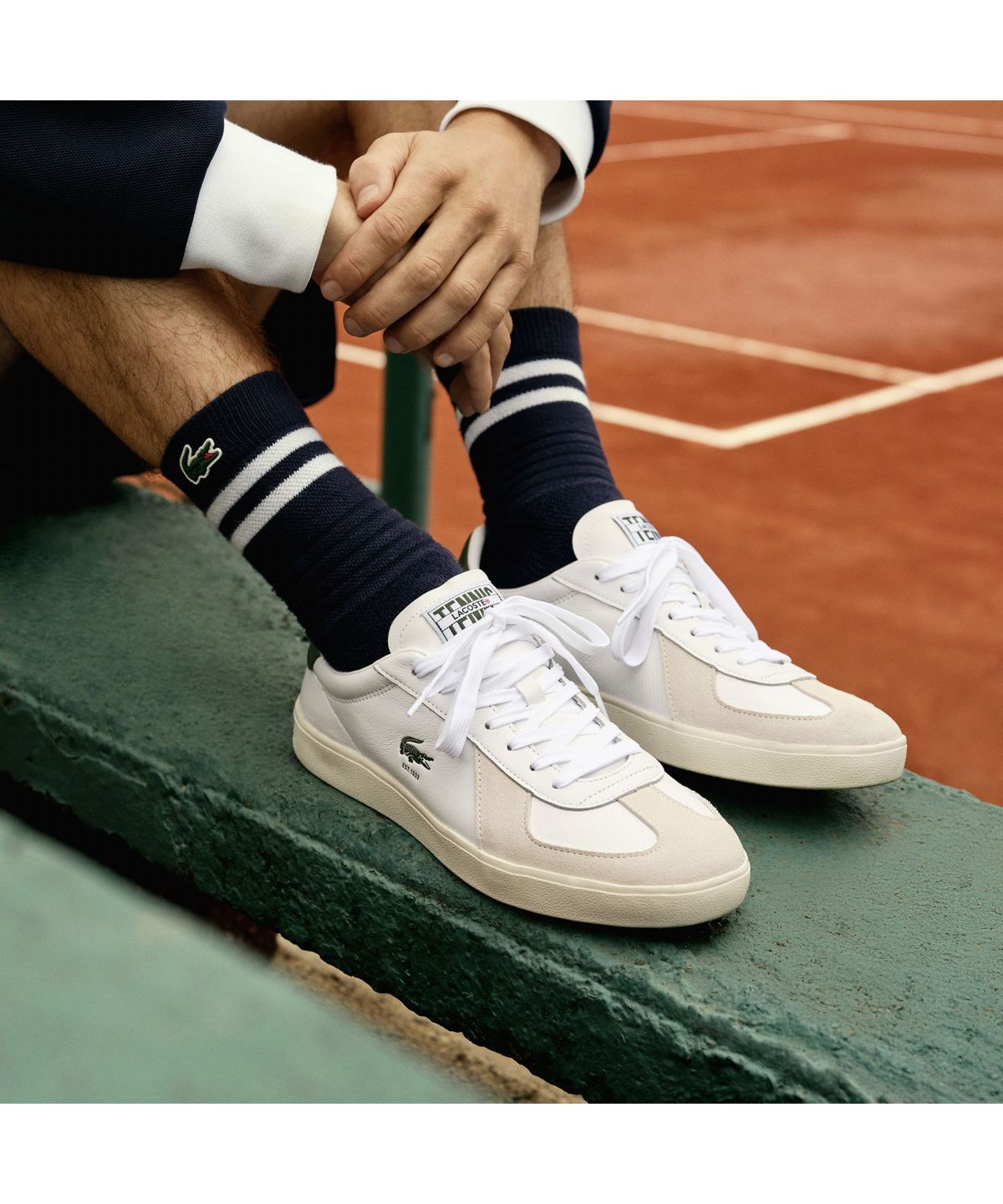 라코스테(LACOSTE) 남성 베이스샷 프로 레더 스니커즈 RZ9063M55G 65T