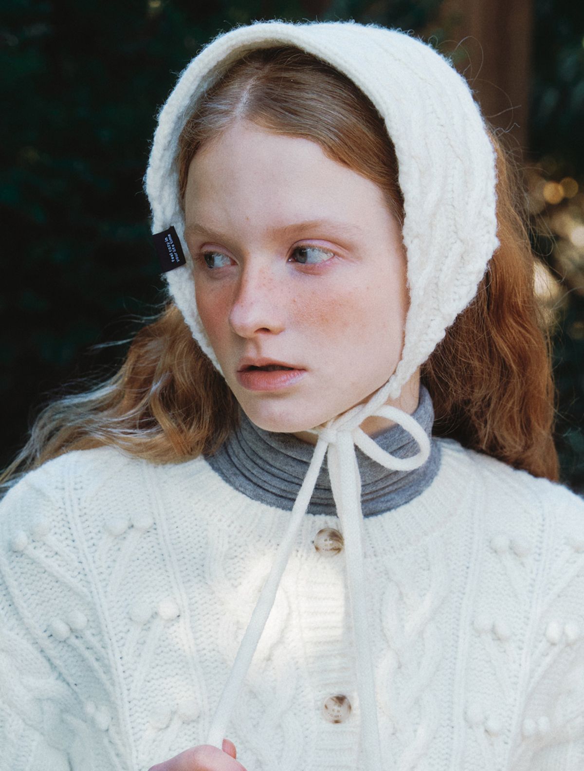 클루니(CLUNY) Knitted Cable Hair Band - white