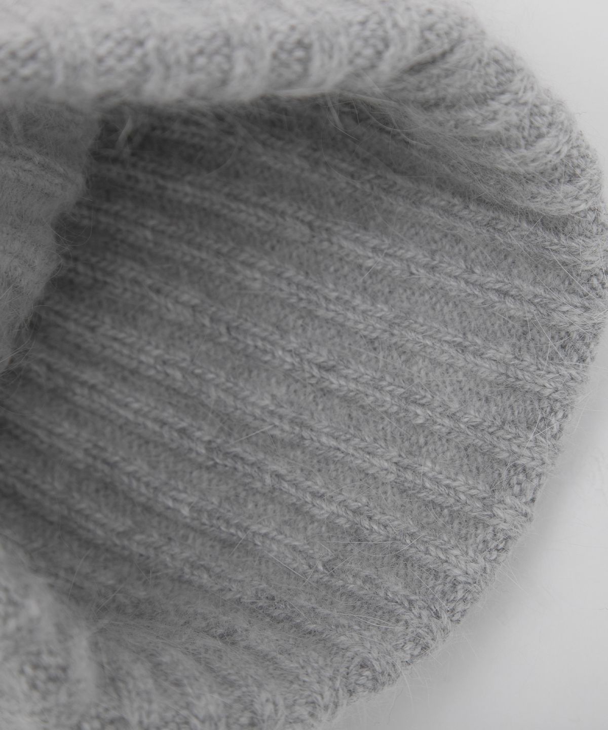 로라로라(ROLAROLA) LACE LABEL ANGORA KNIT BEANIE MELANGE GRAY