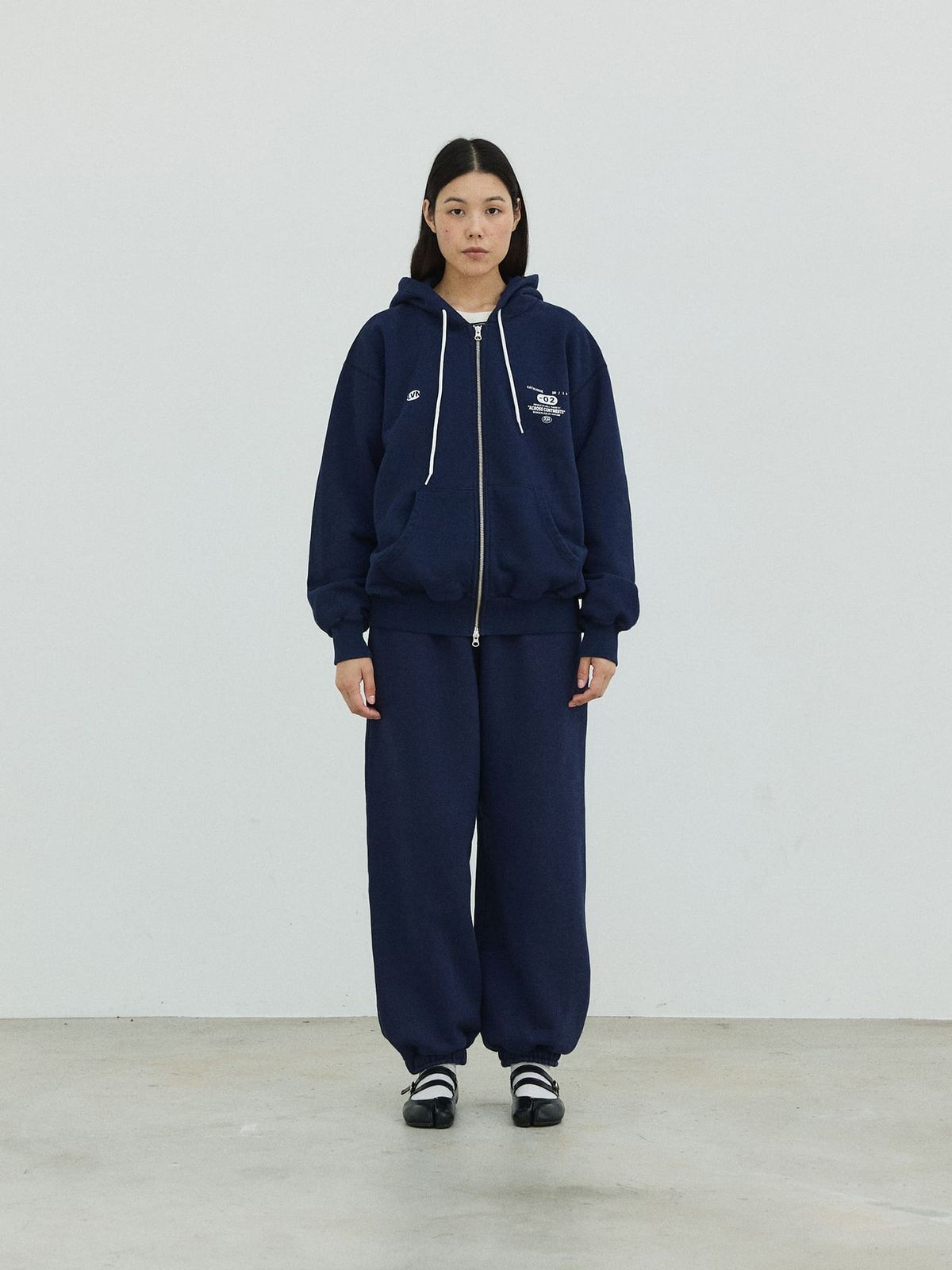 플라비즘(PLAVISM) Washed Relaxed Sweatpants - Navy