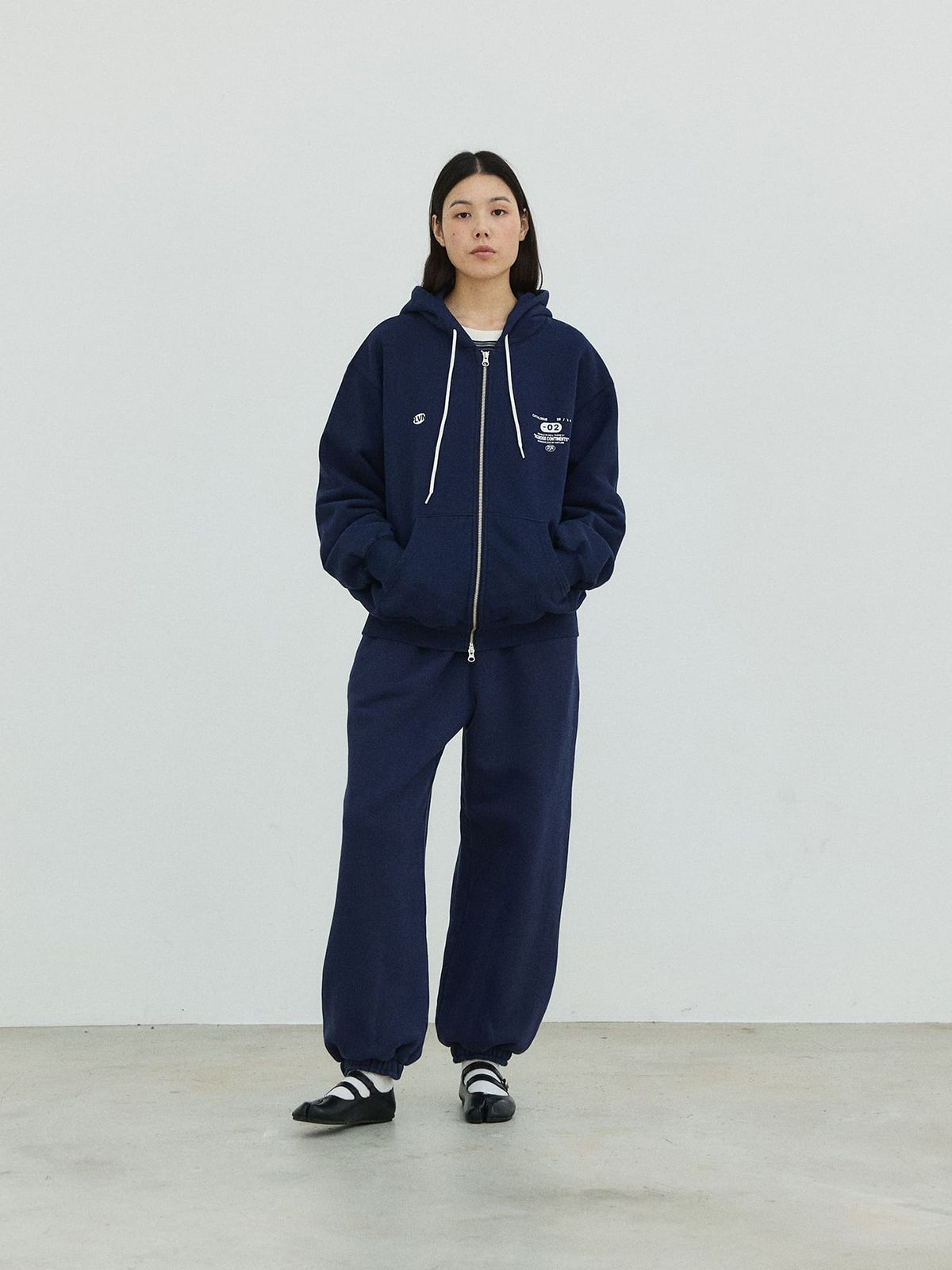 플라비즘(PLAVISM) Washed Relaxed Sweatpants - Navy
