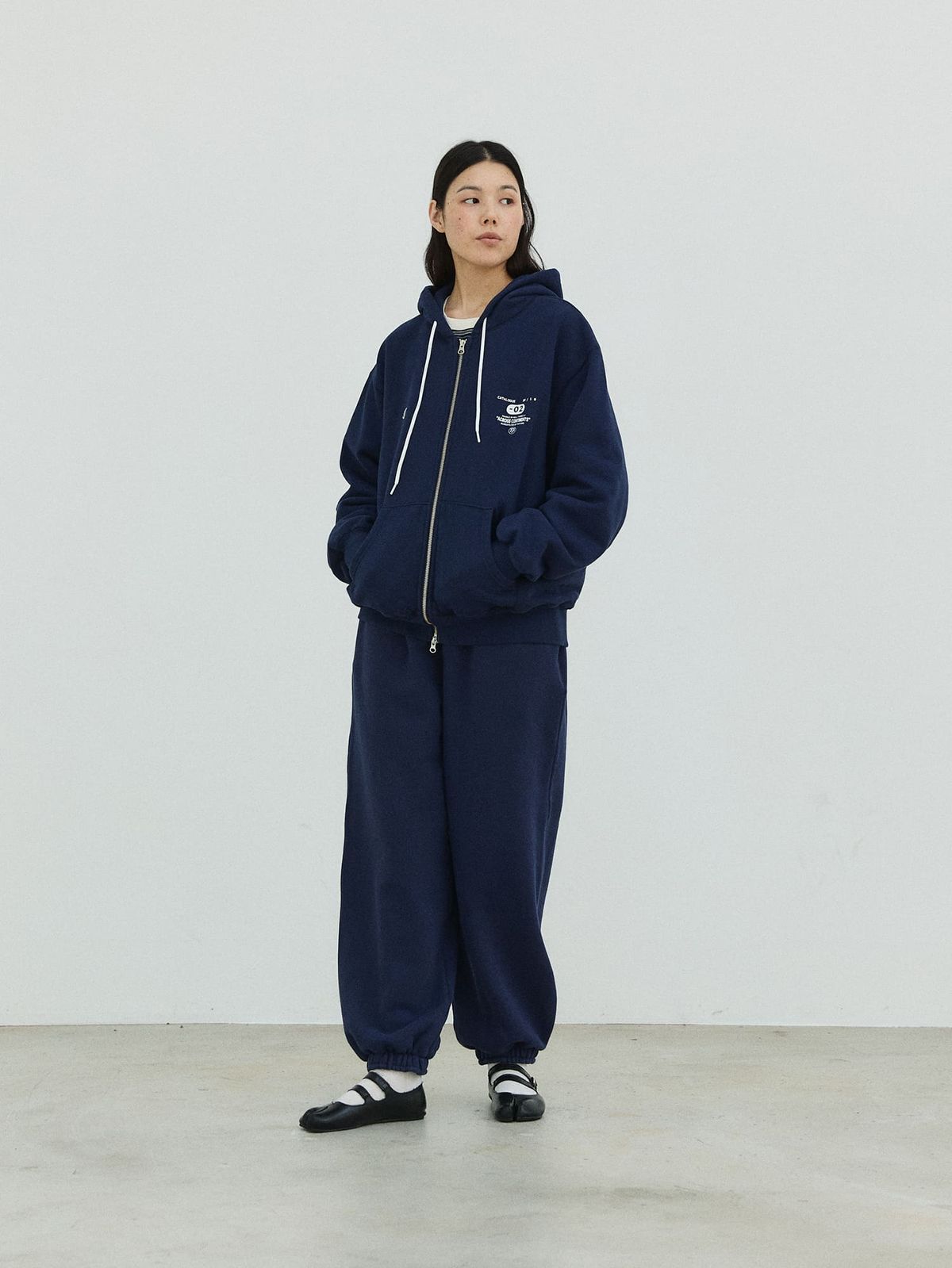 플라비즘(PLAVISM) Washed Relaxed Sweatpants - Navy