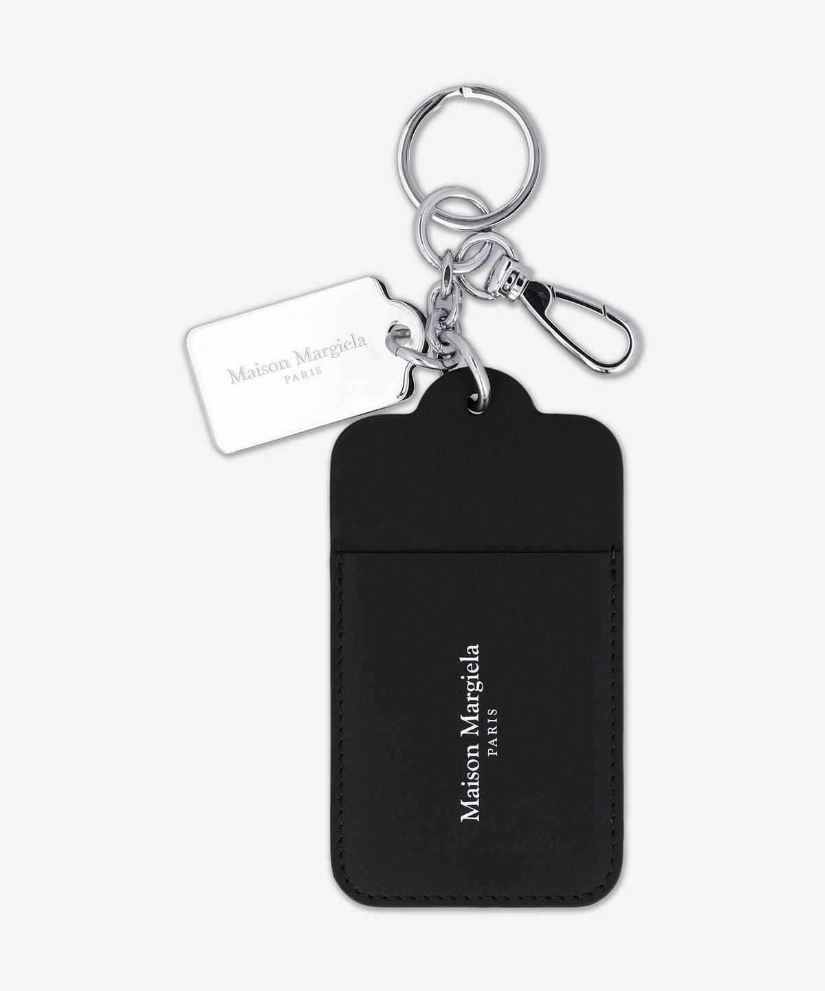 메종 마르지엘라(MAISON MARGIELA) 더블 택 키링 카드 홀더 - 블랙 / SA2UA0013P4745T8013