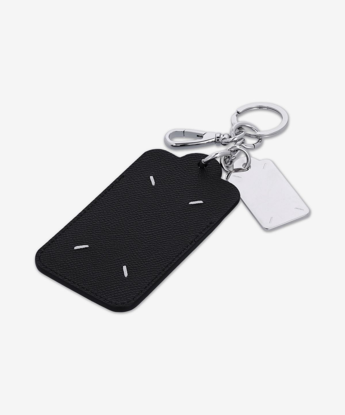 메종 마르지엘라(MAISON MARGIELA) 더블 택 키링 카드 홀더 - 블랙 / SA2UA0013P4745T8013