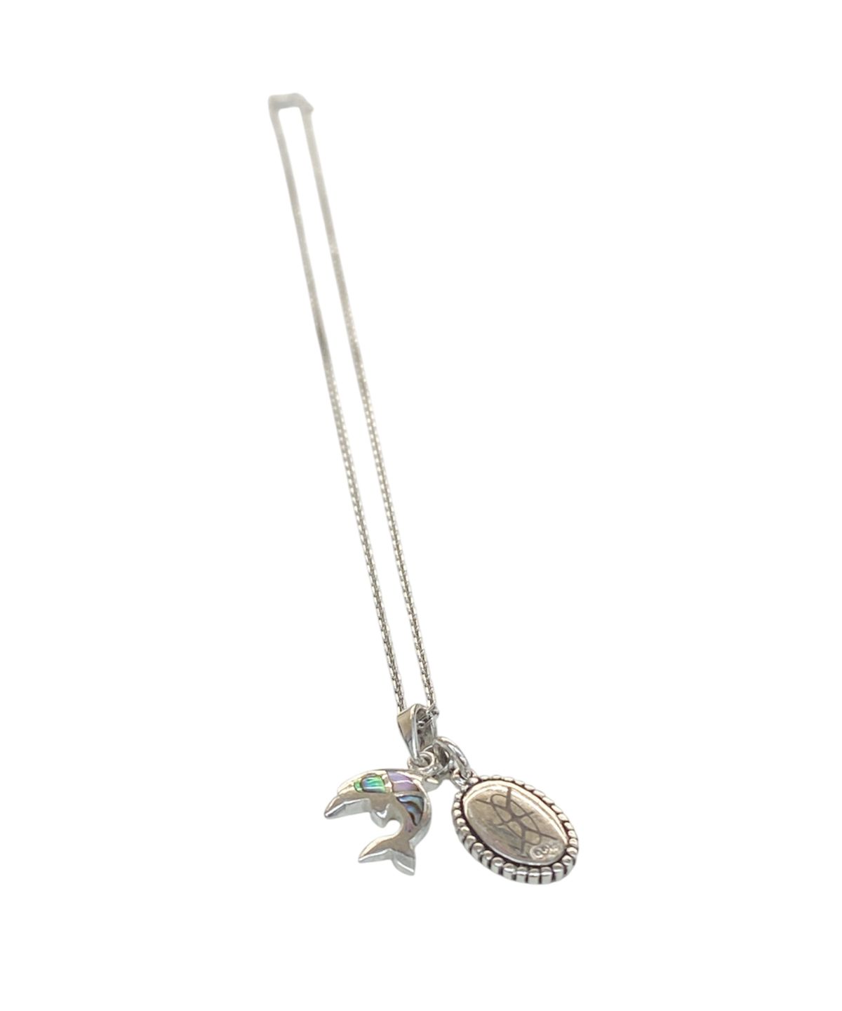 모멘틱(MOMENTIC) 925Silver Mother of Pearl Dolphin Necklace