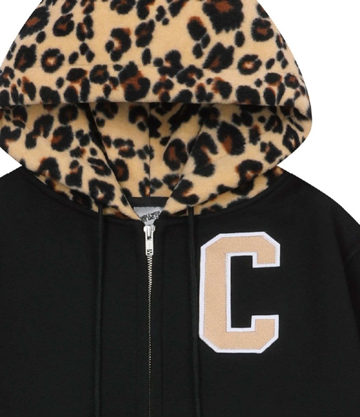 챈스챈스(CHANCECHANCE) LEOPARD-HOOD ZIP-UP HOODIE(BLACK/기모)