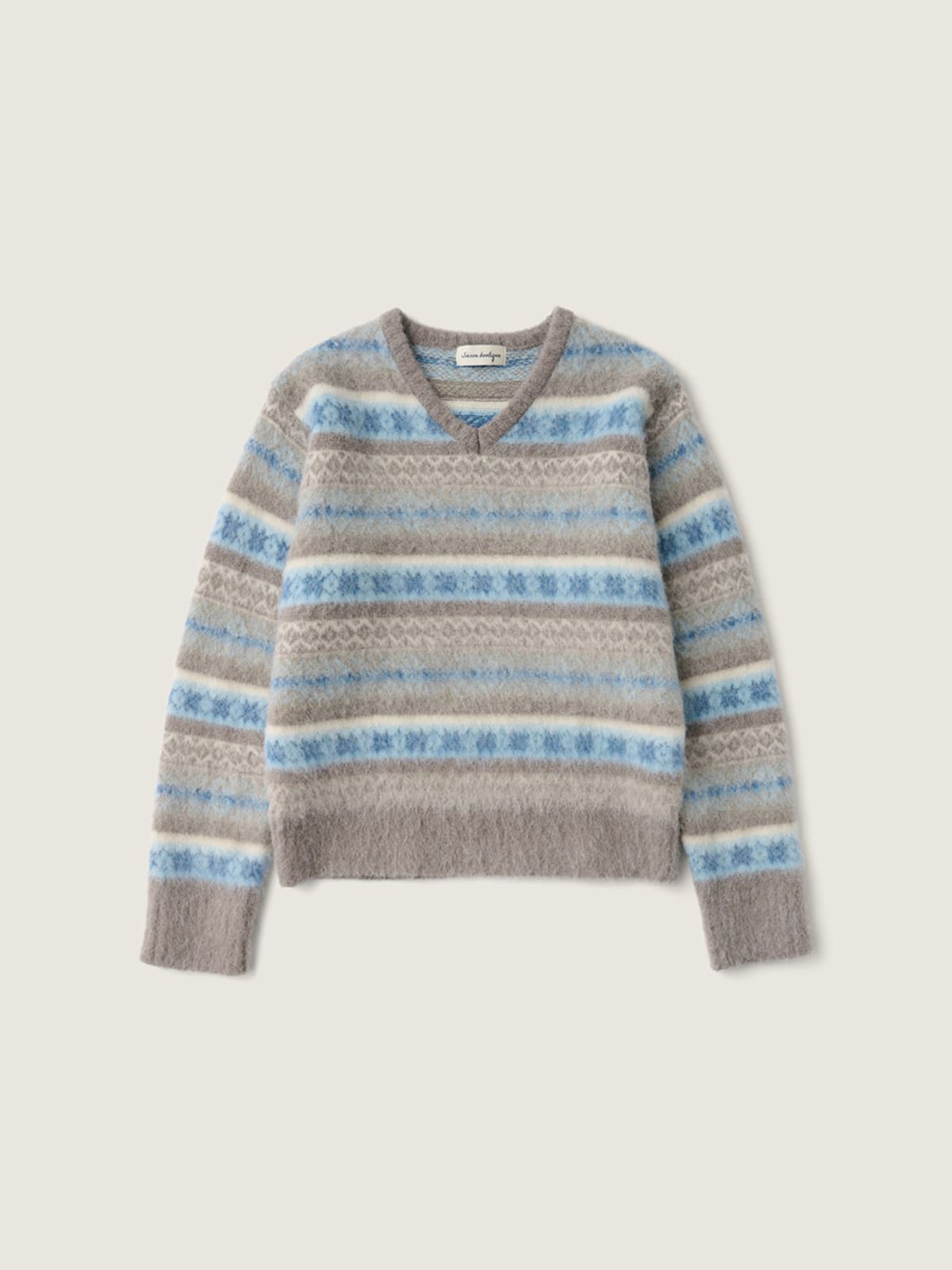 시엔느(SIENNE) Aube Jacquard Sweater (Melange Gray)