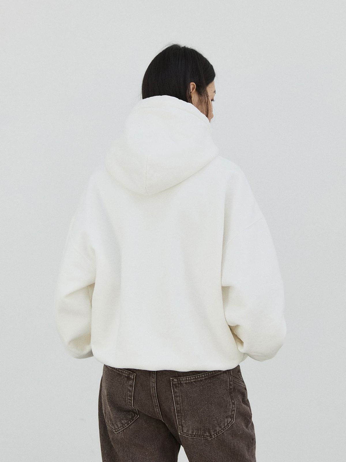 플라비즘(PLAVISM) Vintage Print Washed Hoodie - Off White