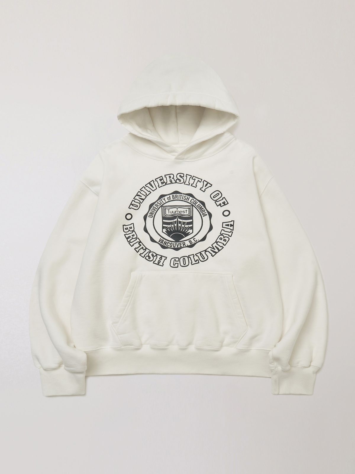 플라비즘(PLAVISM) Vintage Print Washed Hoodie - Off White