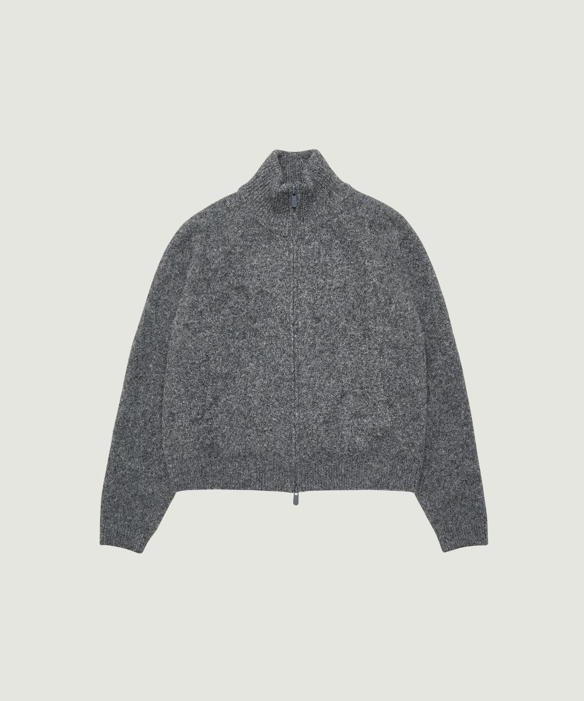그로브(GROVE) HUG KNIT ZIP-UP (CHARCOAL)
