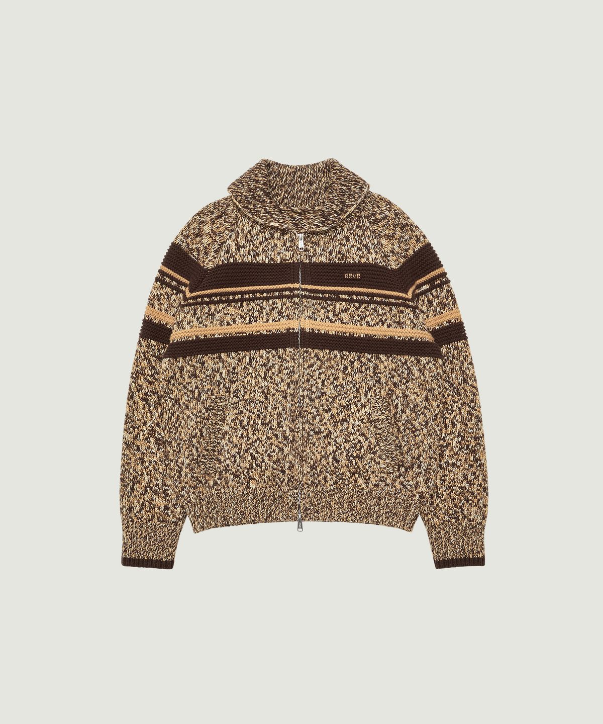 그로브(GROVE) FEMKE KNIT ZIP-UP (BROWN)